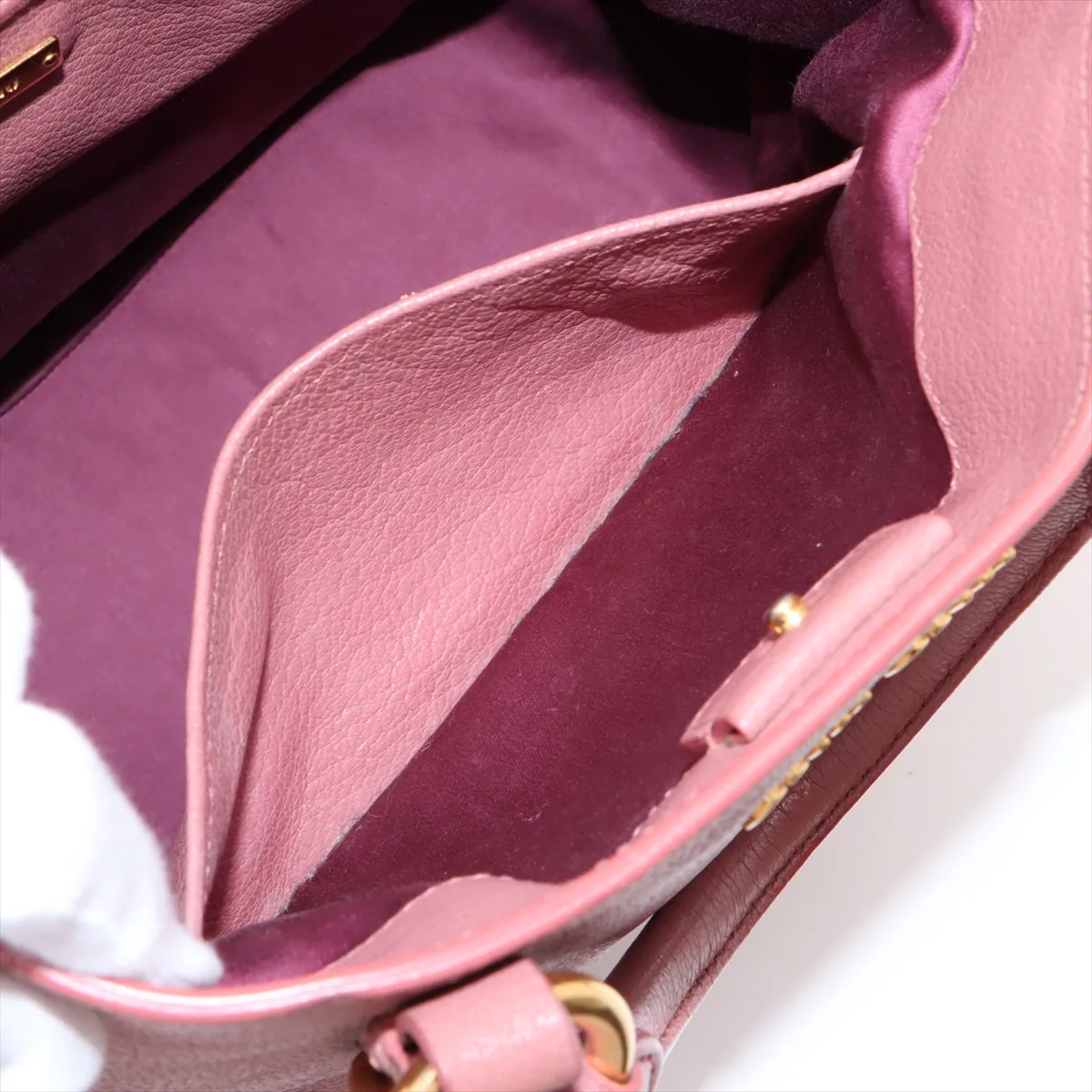 Madras Leather 2WAY Handbag Pink RN0881 — view 11