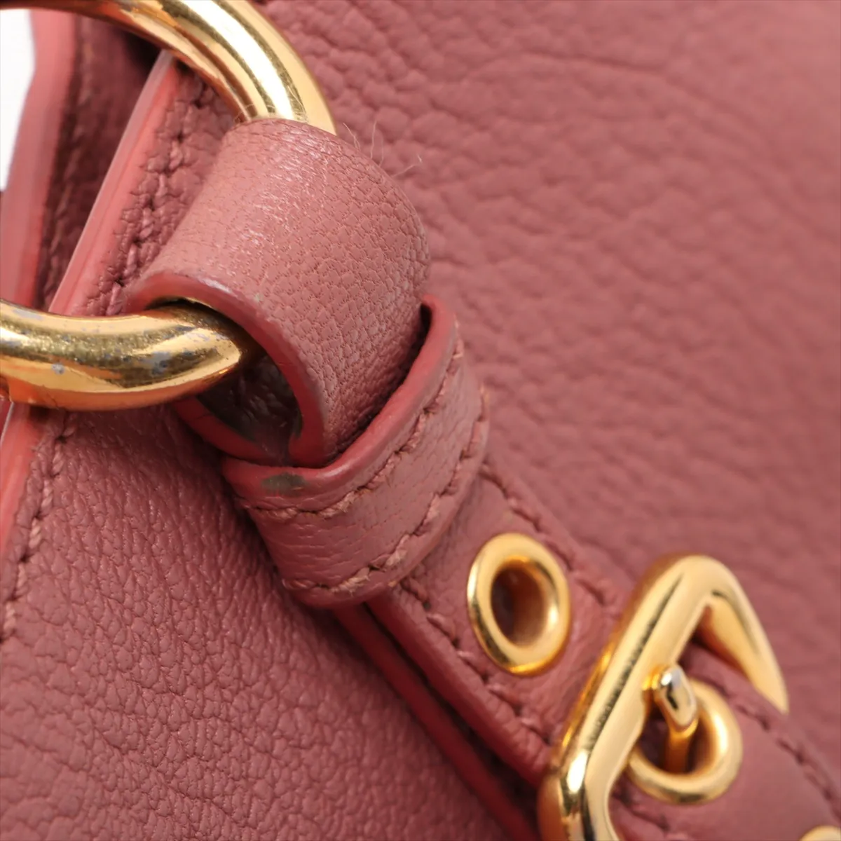 Madras Leather 2WAY Handbag Pink RN0881 — view 15