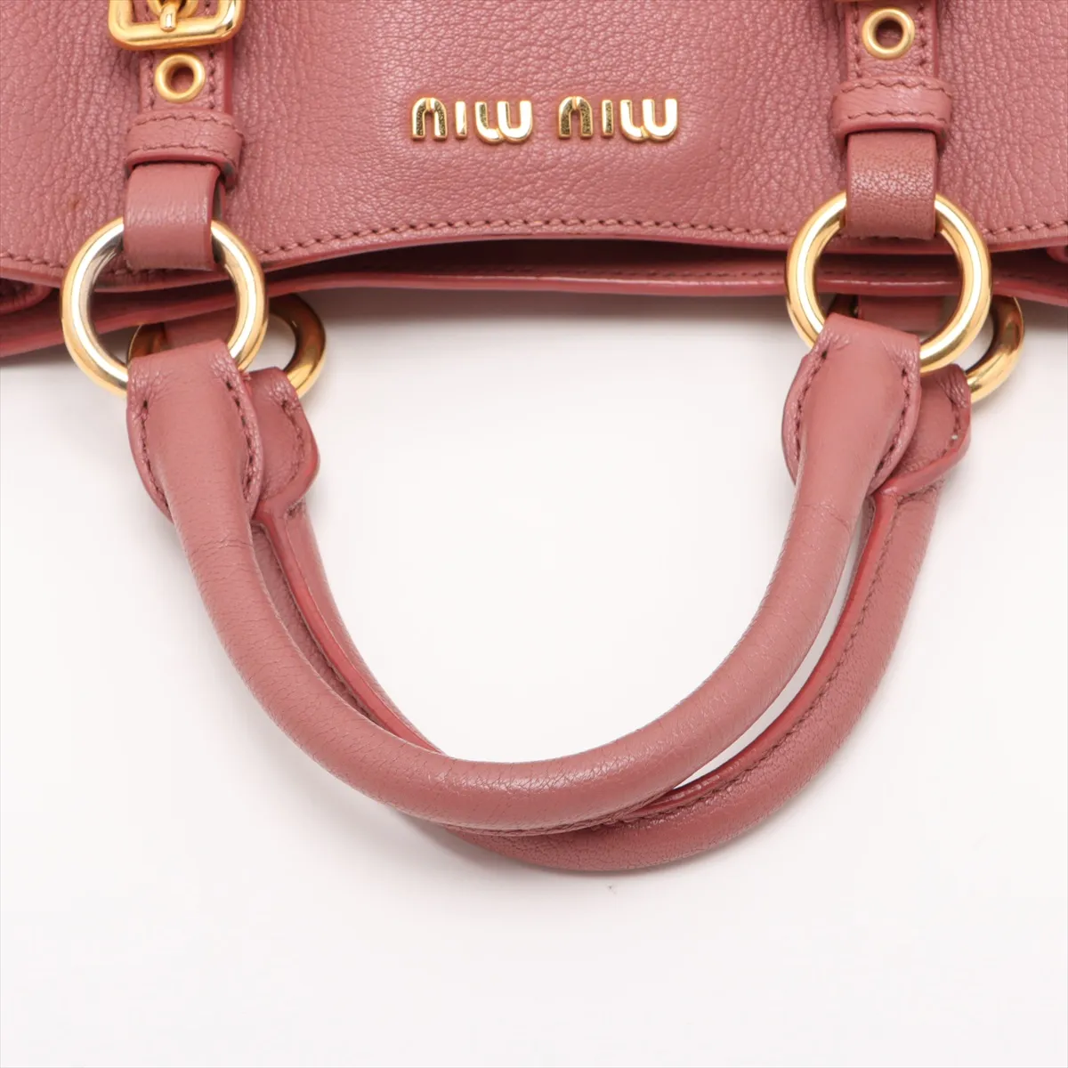 Madras Leather 2WAY Handbag Pink RN0881 — view 5