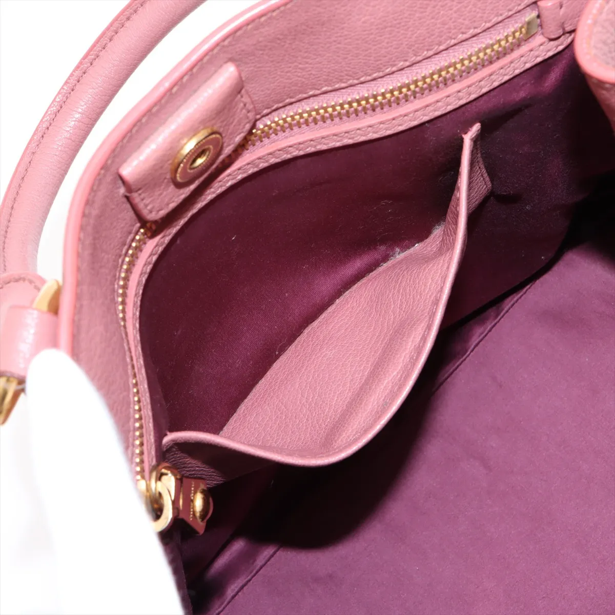 Madras Leather 2WAY Handbag Pink RN0881 — view 10