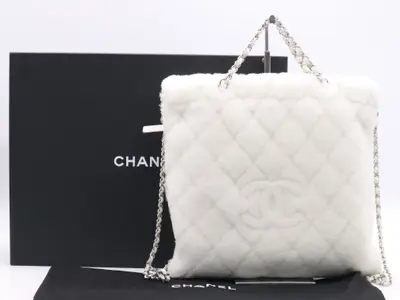 AS4278 Shearling Lamb Backpack, White, with Dust Bag and Box, Plate TJU6LU12.