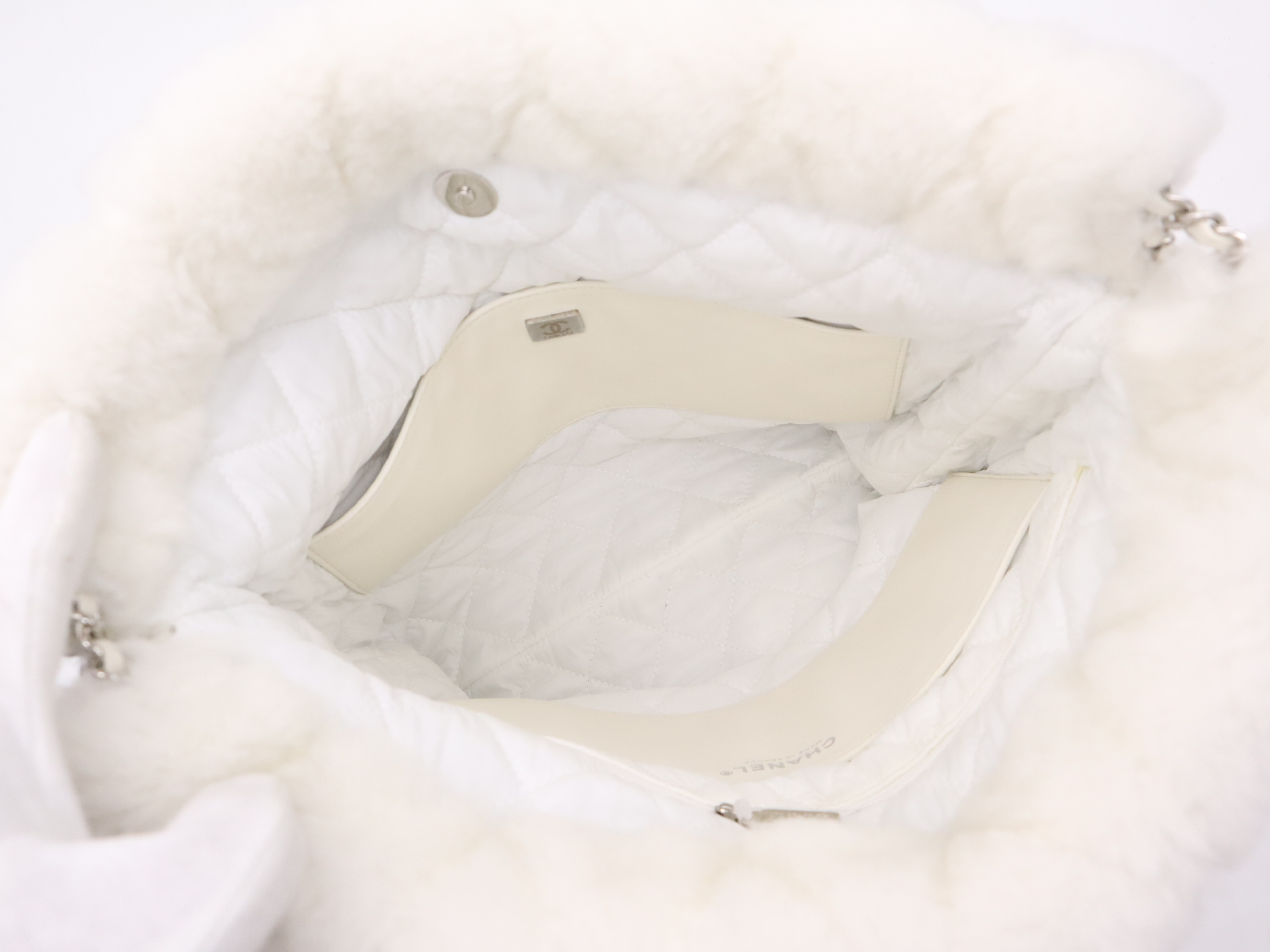 AS4278 Shearling Lamb Backpack, White, with Dust Bag and Box, Plate TJU6LU12. — view 11