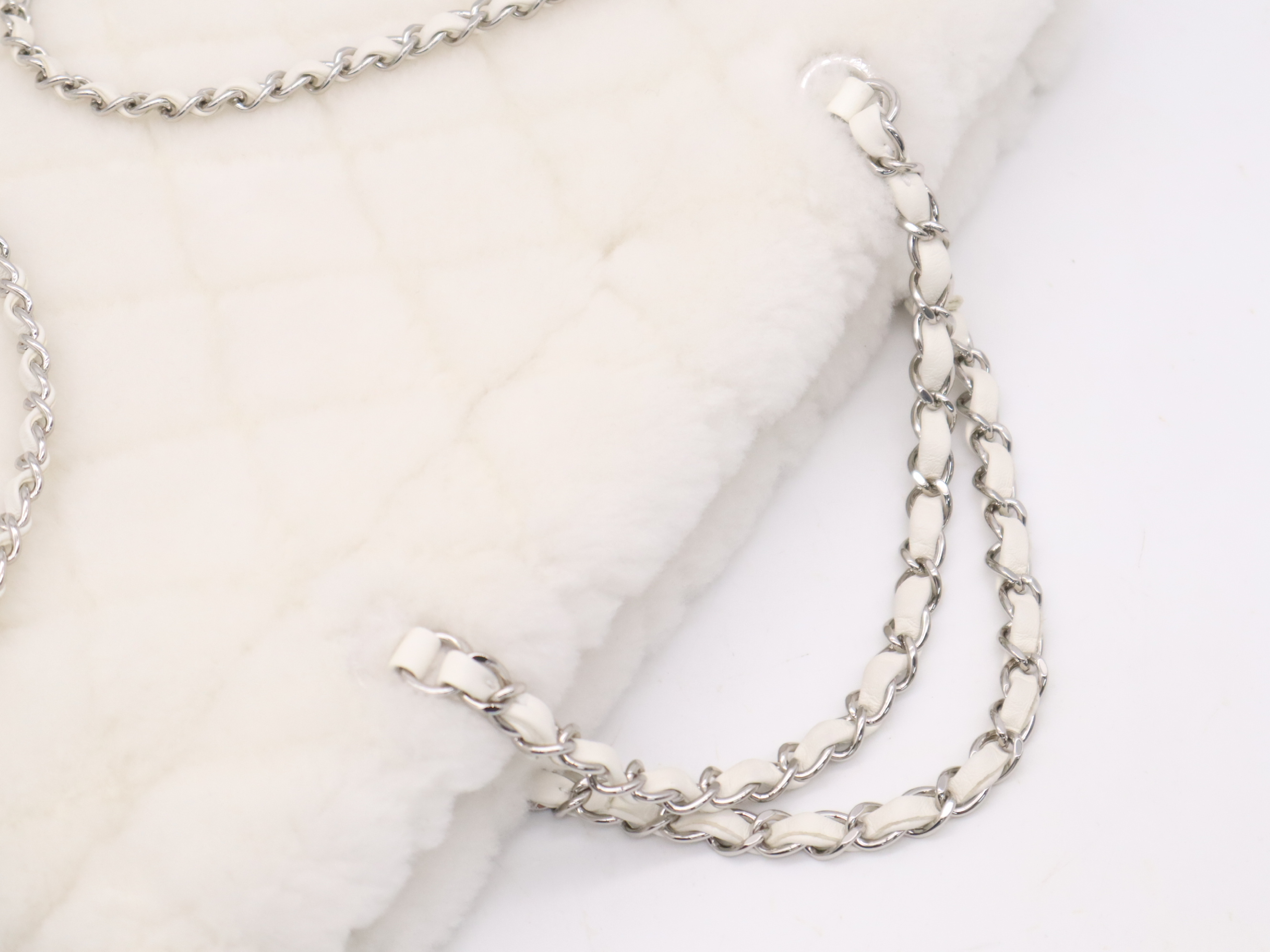 AS4278 Shearling Lamb Backpack, White, with Dust Bag and Box, Plate TJU6LU12. — view 6