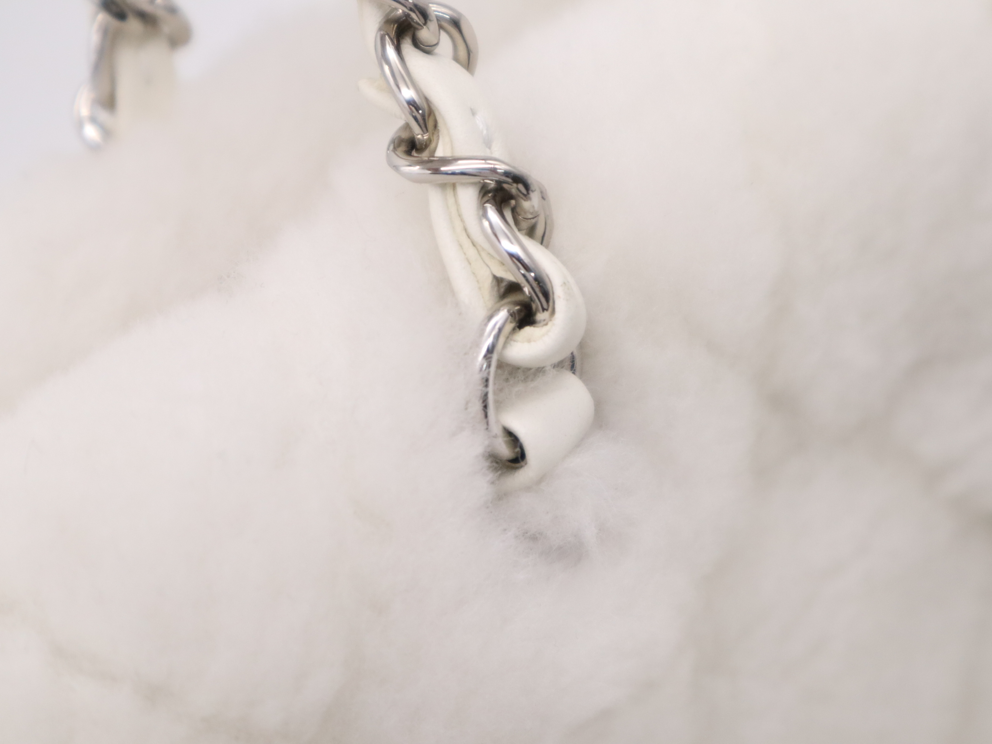 AS4278 Shearling Lamb Backpack, White, with Dust Bag and Box, Plate TJU6LU12. — view 7