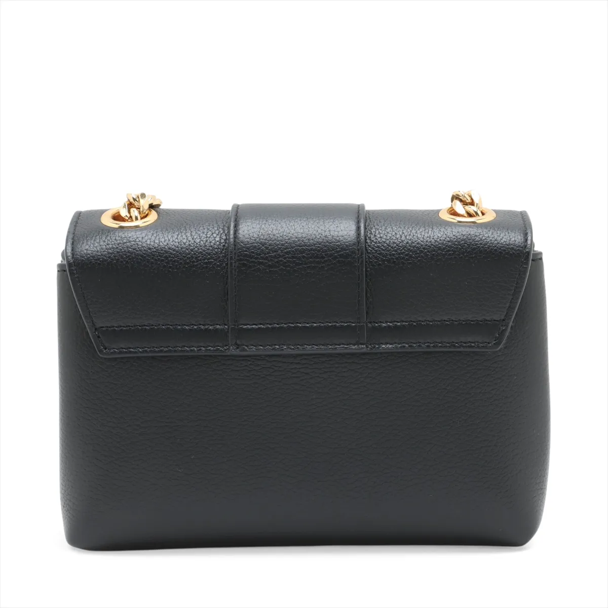 Triomphe Victoire Leather Chain Shoulder Bag, Black — view 2
