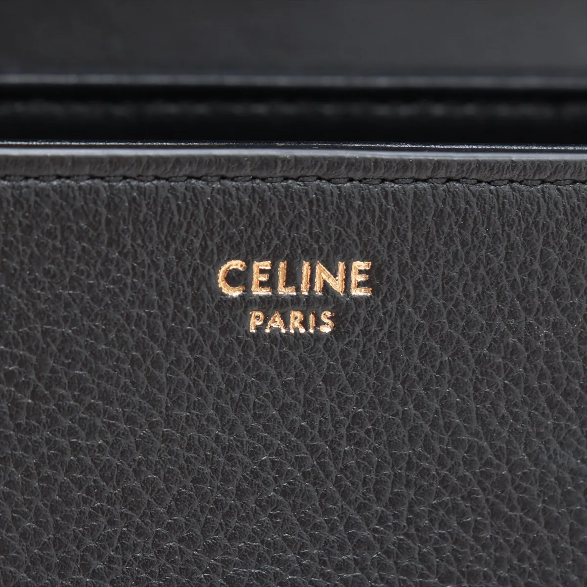 Triomphe Victoire Leather Chain Shoulder Bag, Black — view 8