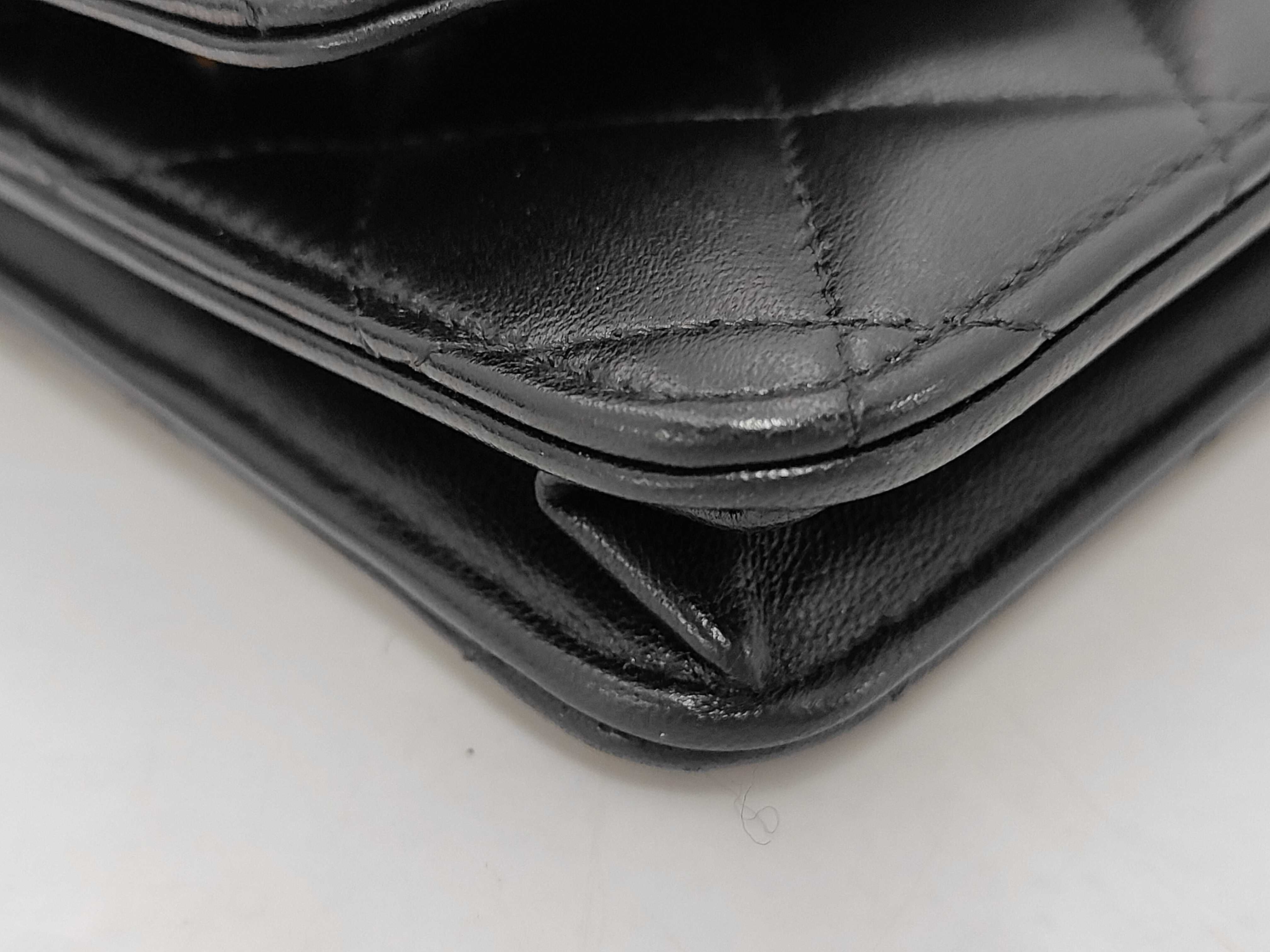 Matelassé Chain Wallet, Lambskin, Black, Gold Hardware, Shoulder Bag — view 4