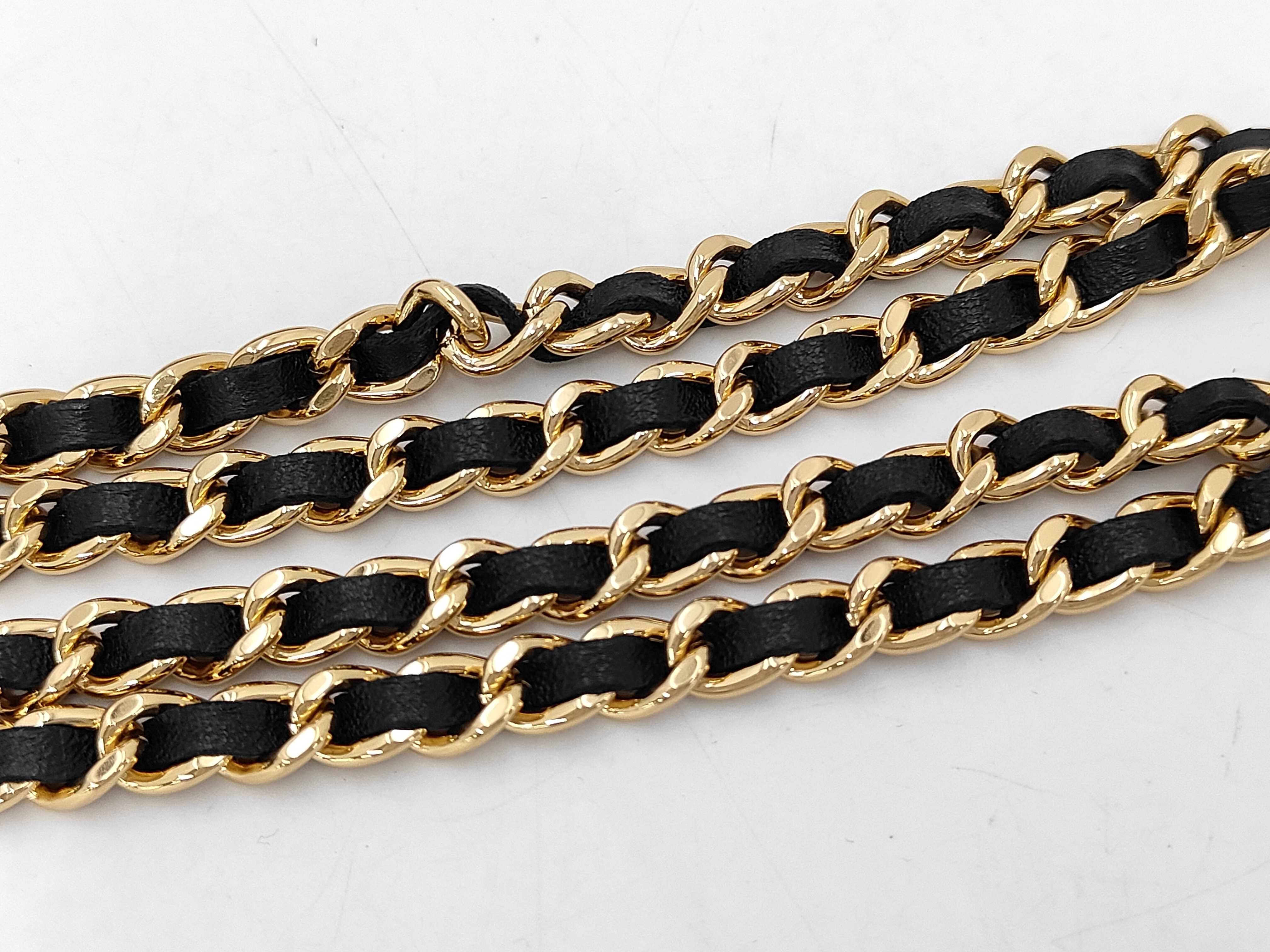 Matelassé Chain Wallet, Lambskin, Black, Gold Hardware, Shoulder Bag — view 9