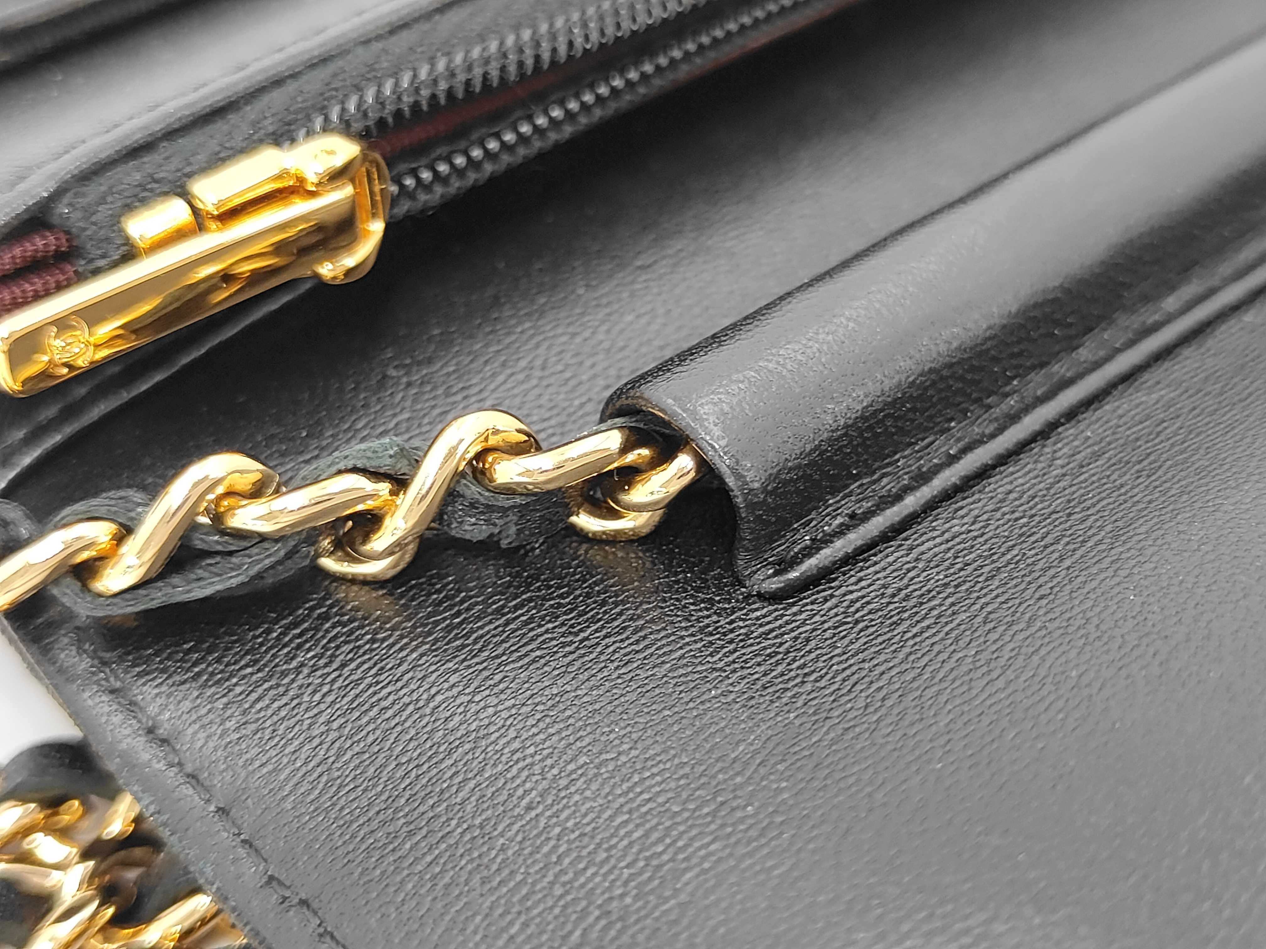 Matelassé Chain Wallet, Lambskin, Black, Gold Hardware, Shoulder Bag — view 10