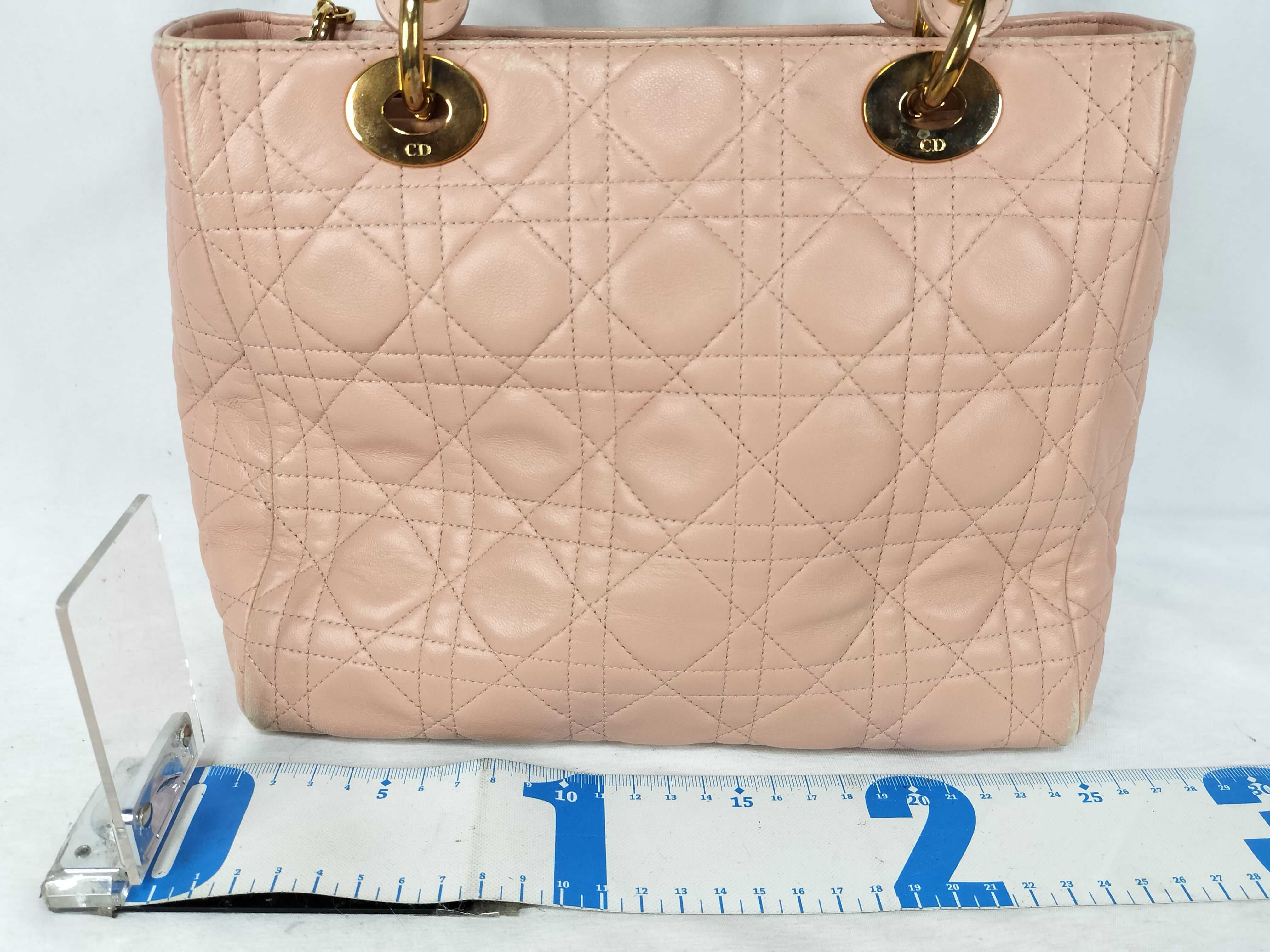 Lady Dior Cannage Leather Pink Handbag — view 2