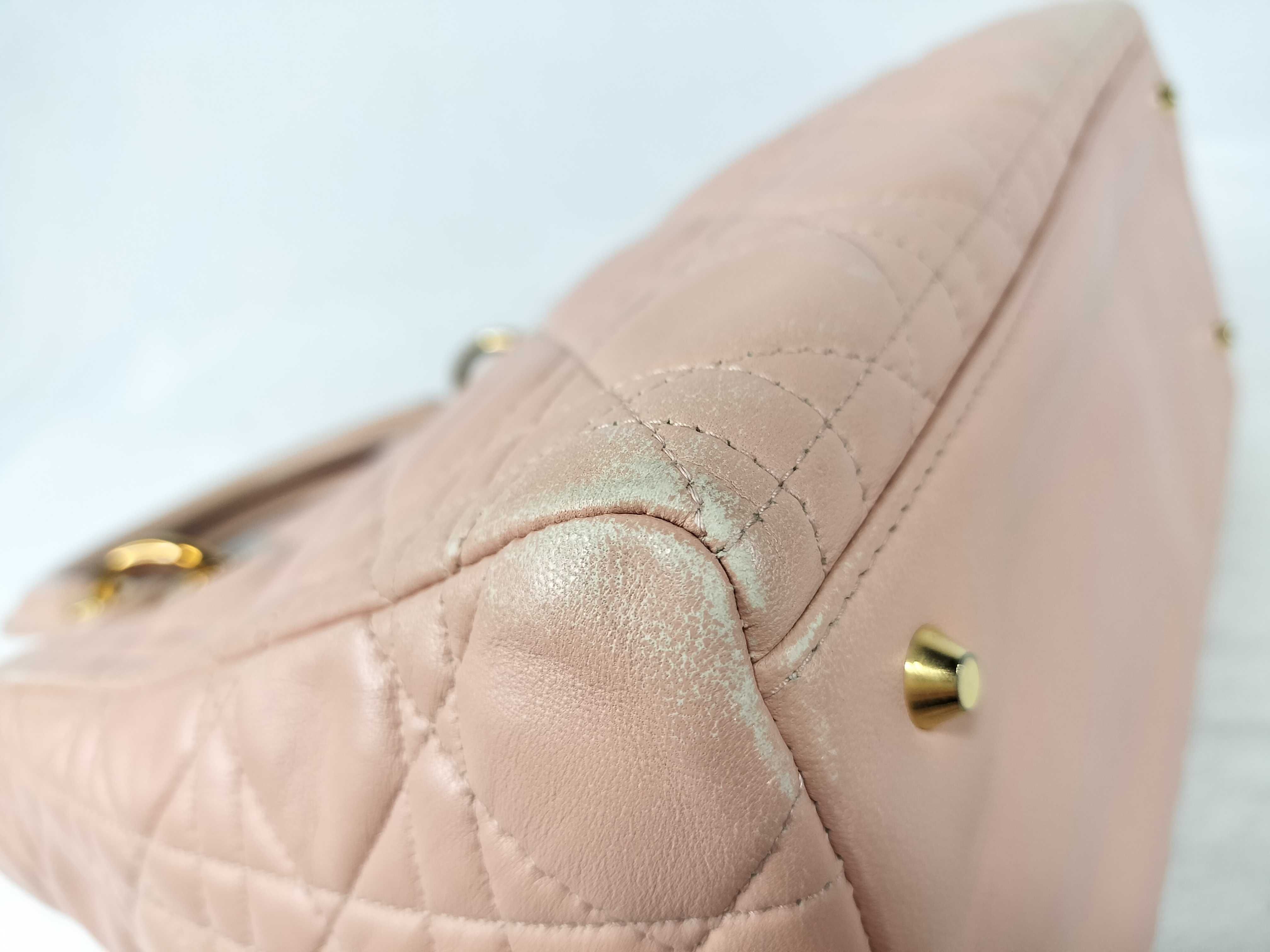 Lady Dior Cannage Leather Pink Handbag — view 7