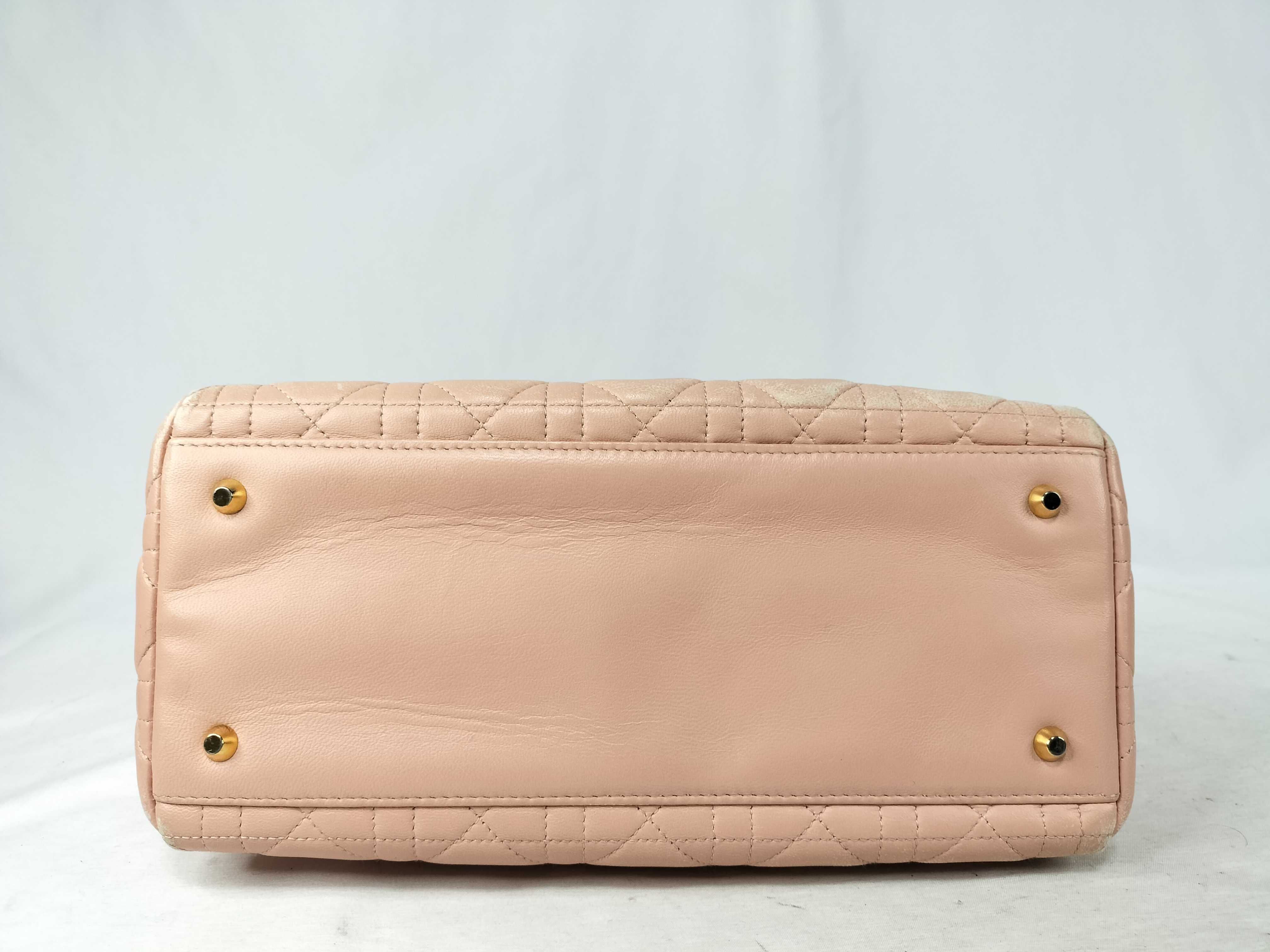 Lady Dior Cannage Leather Pink Handbag — view 8