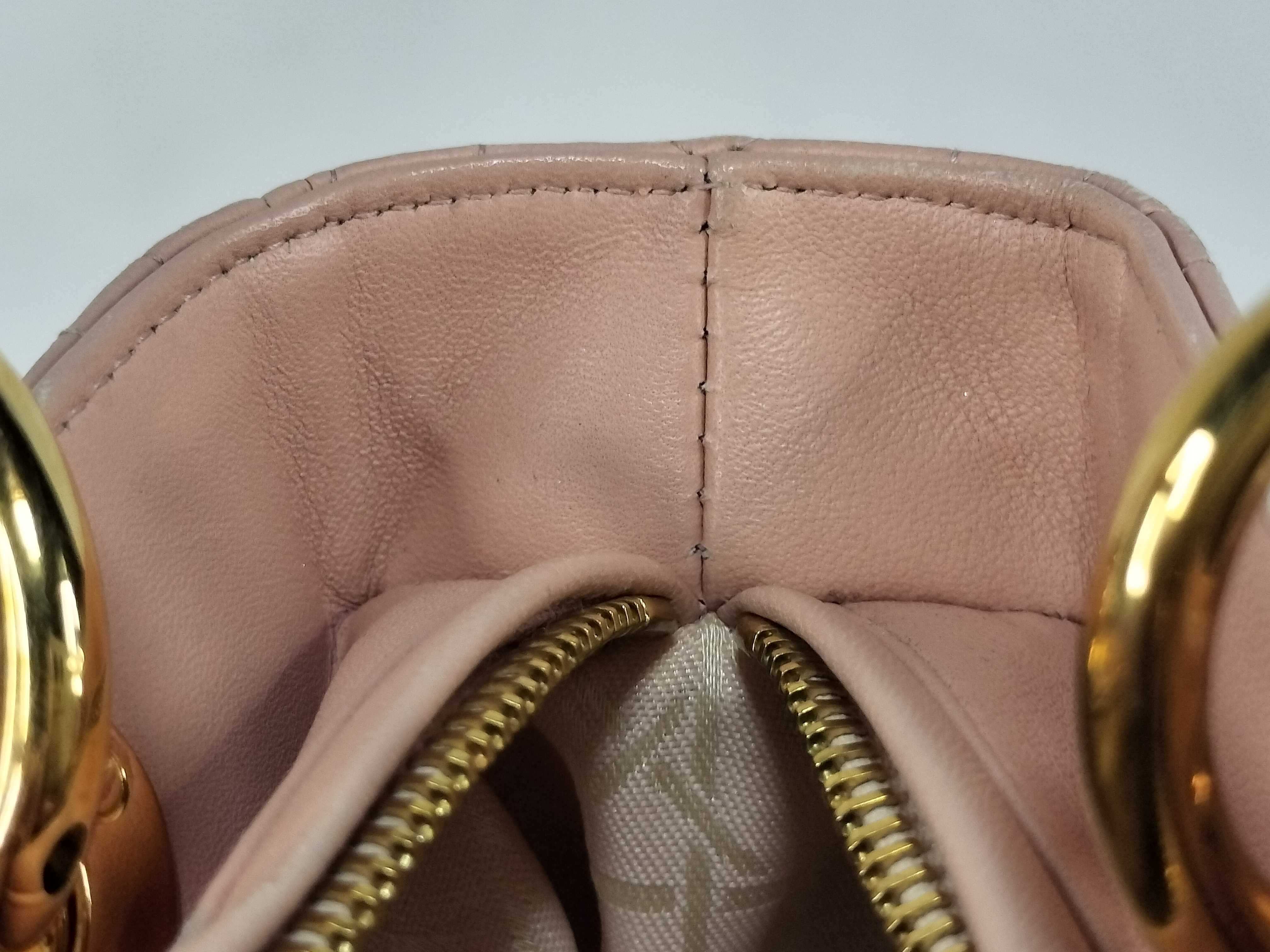 Lady Dior Cannage Leather Pink Handbag — view 9