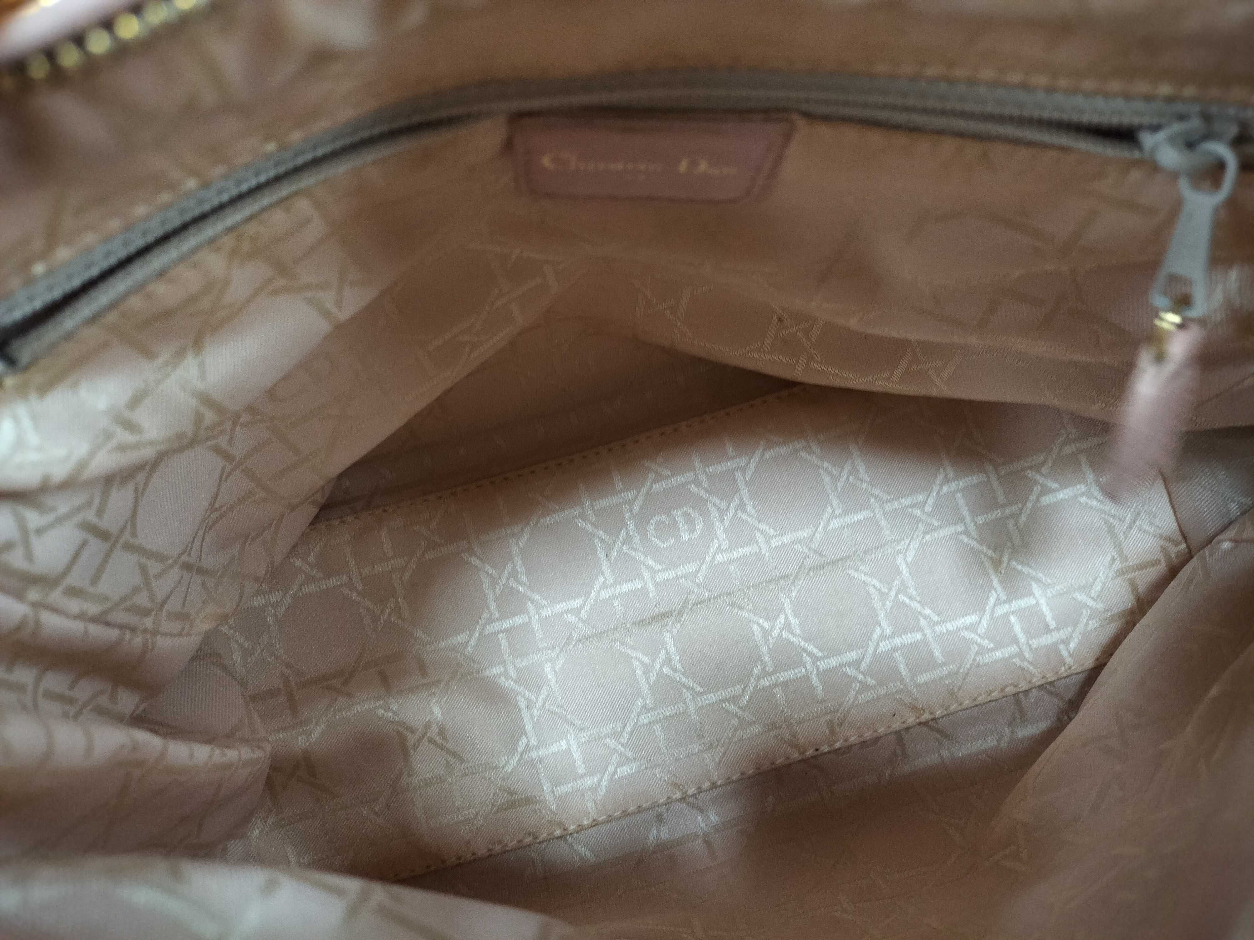 Lady Dior Cannage Leather Pink Handbag — view 10