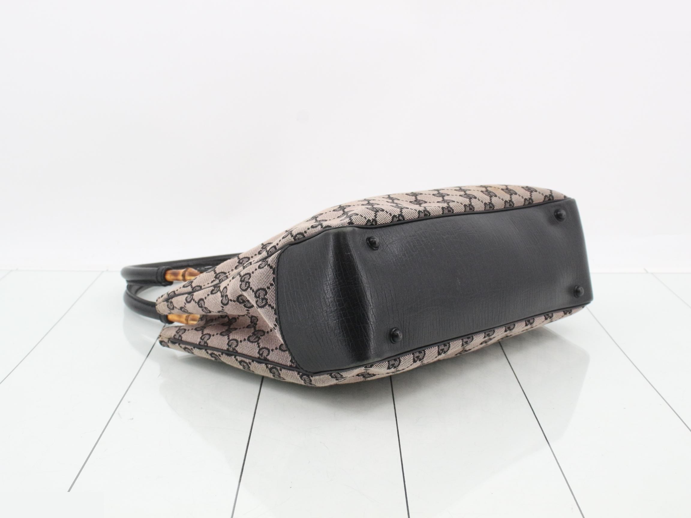 Bamboo Handbag, Canvas, Beige, 112526, 3444 — view 5
