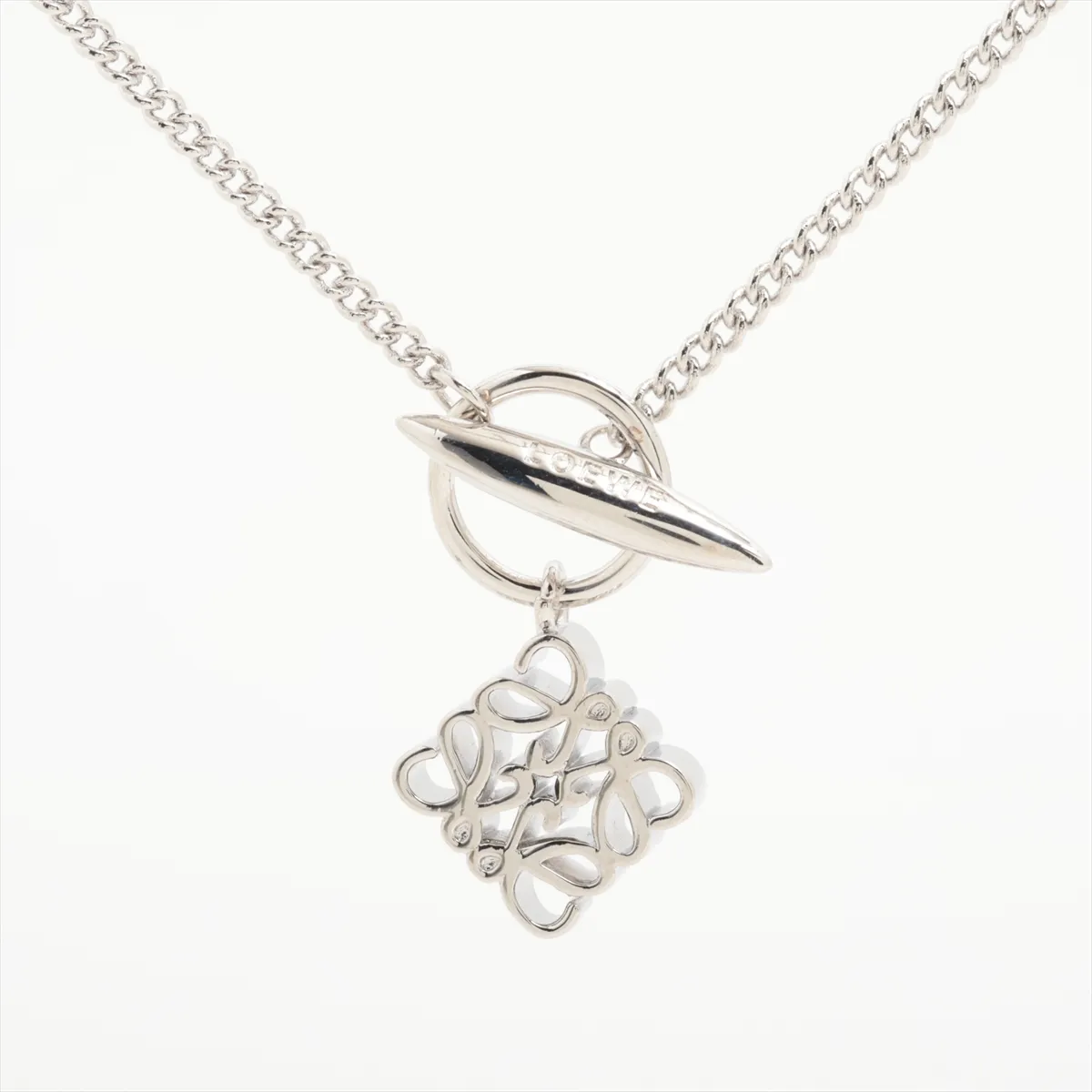 Anagram Necklace, Metal, Silver. Shows signs of wear, — view 2