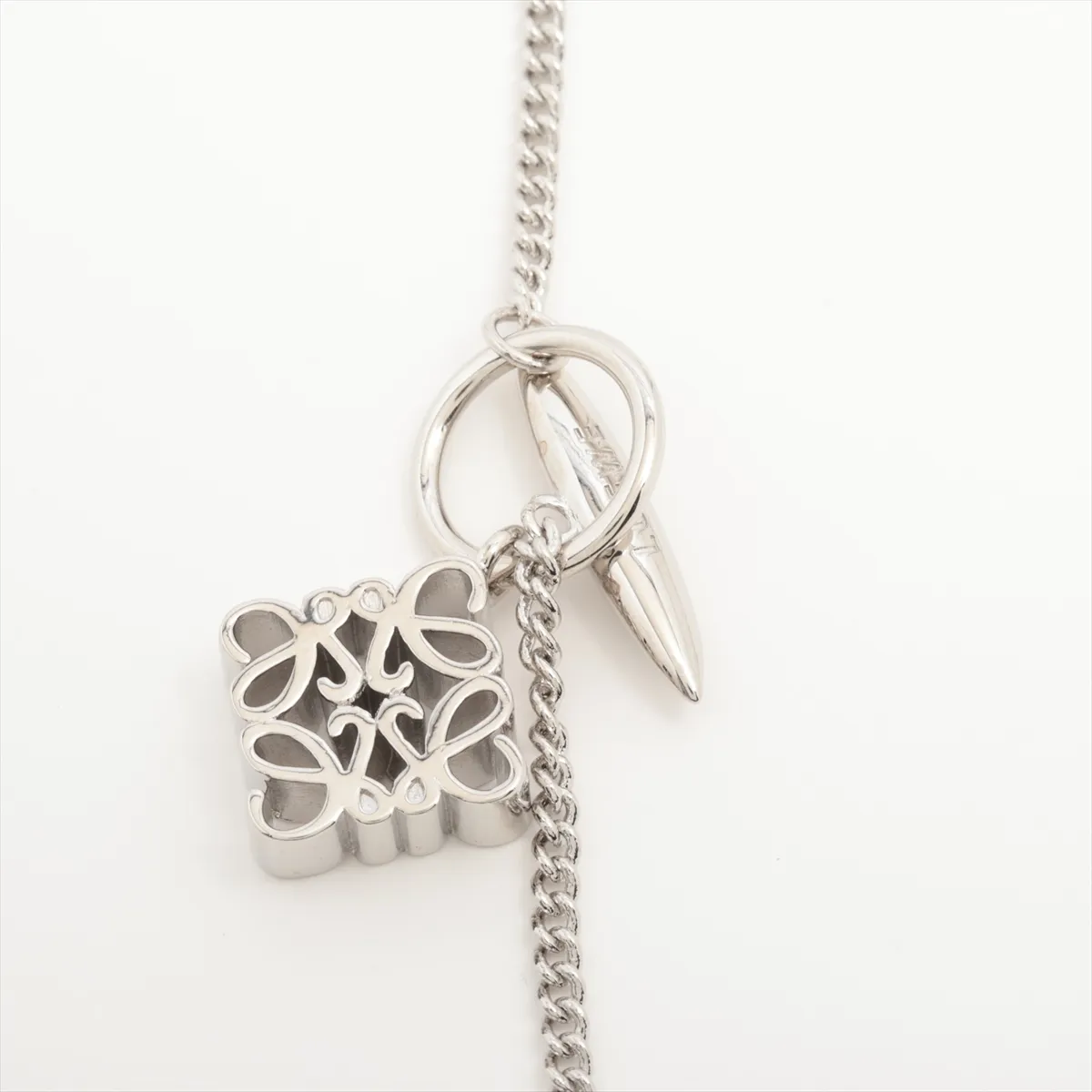 Anagram Necklace, Metal, Silver. Shows signs of wear, — view 3