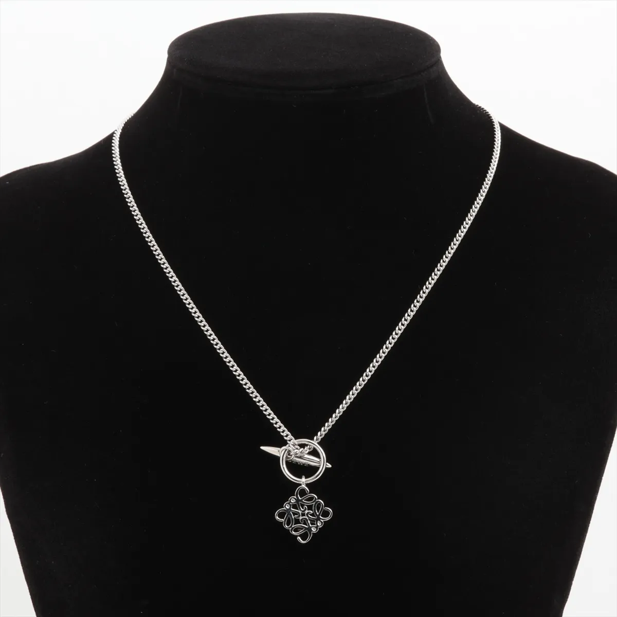 Anagram Necklace, Metal, Silver. Shows signs of wear, — view 5