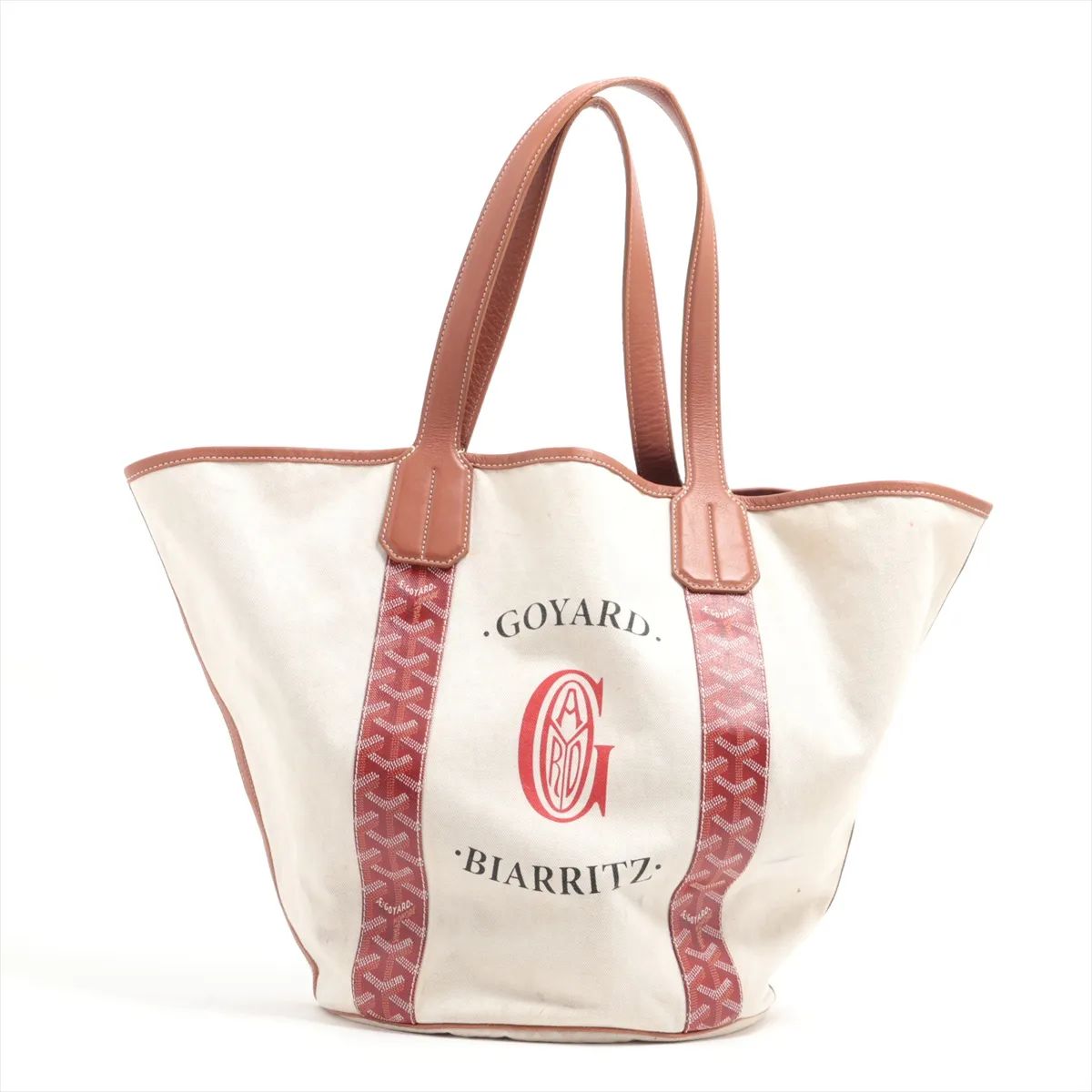 Velara PVC x Leather x Canvas Tote Bag Beige
