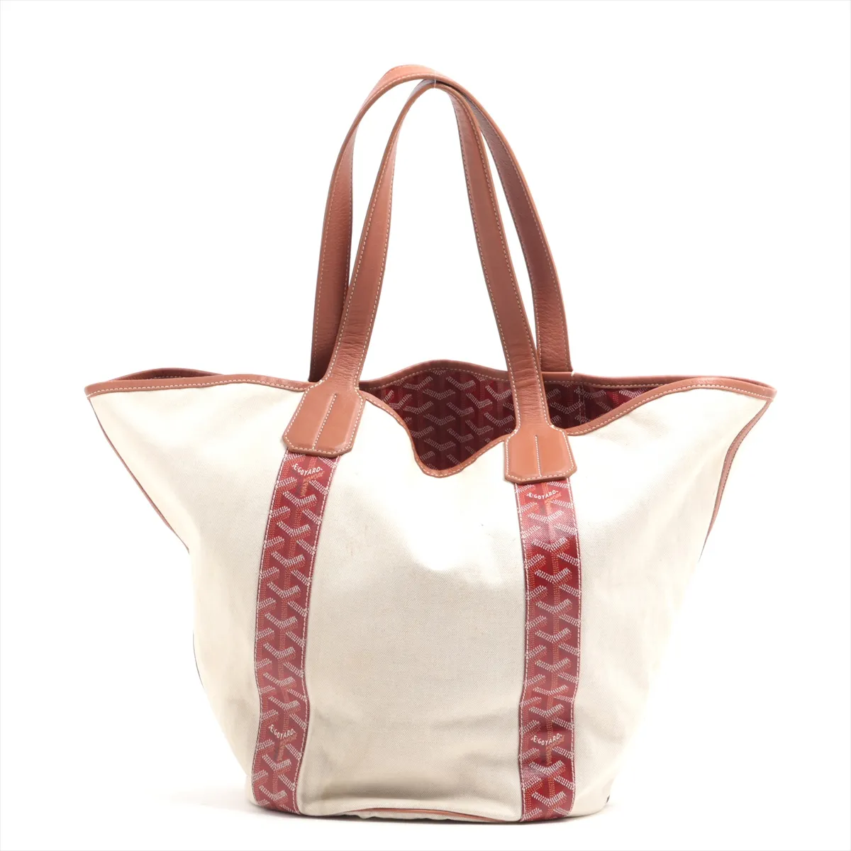 Velara PVC x Leather x Canvas Tote Bag Beige — view 2