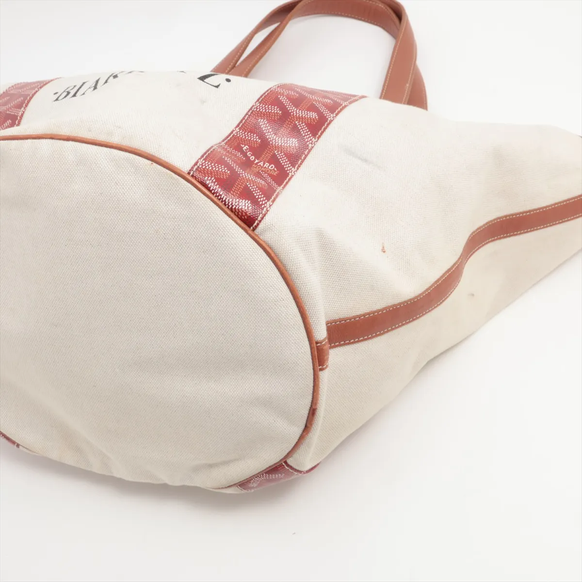 Velara PVC x Leather x Canvas Tote Bag Beige — view 3