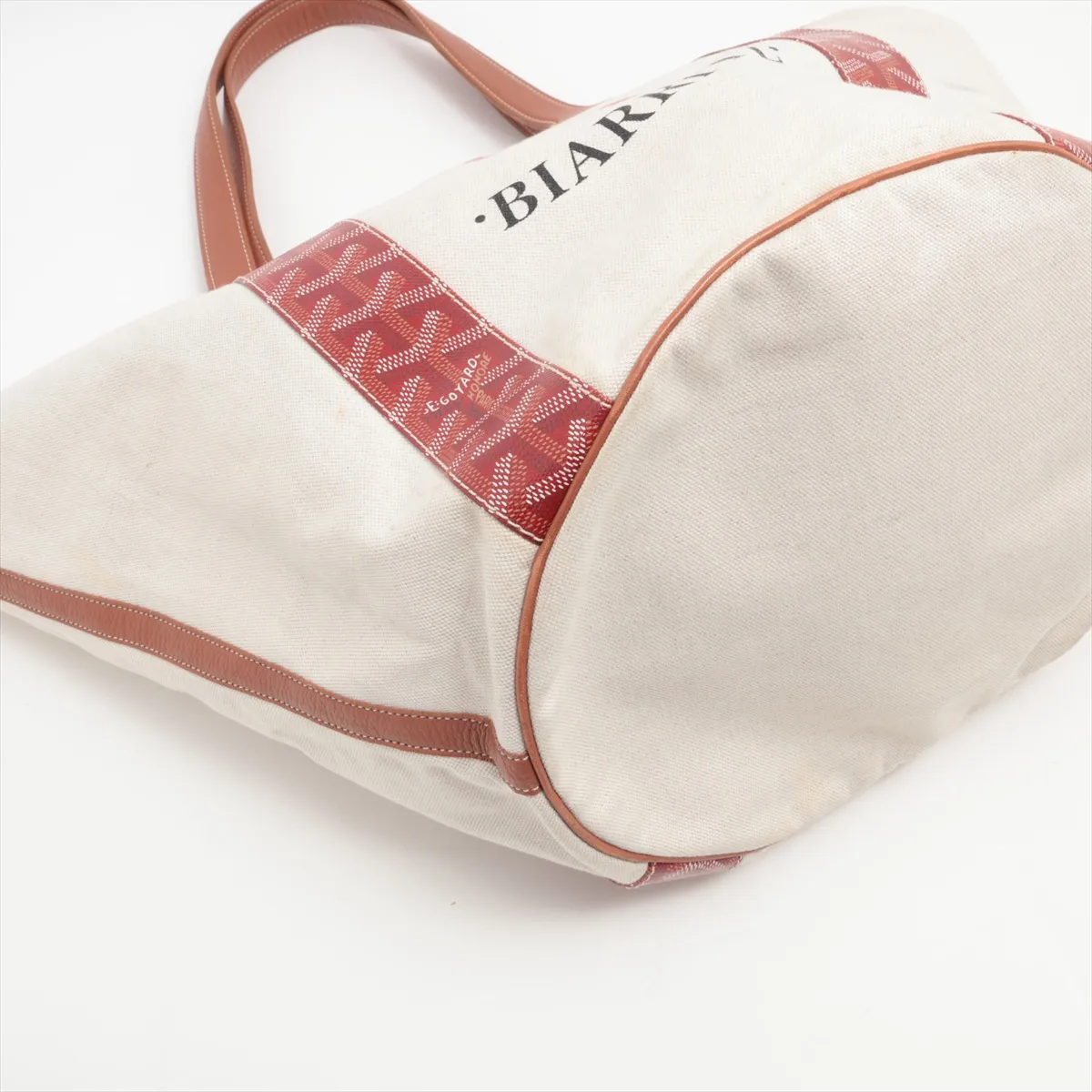 Velara PVC x Leather x Canvas Tote Bag Beige — view 4