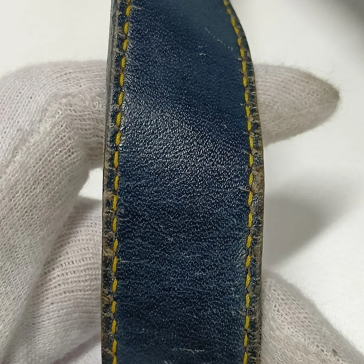 Trotter Saddle Bag Canvas x Leather Shoulder Bag Navy — view 14