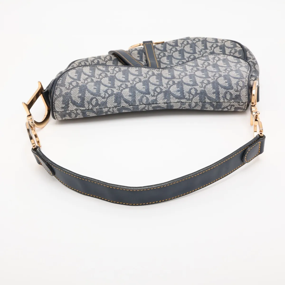 Trotter Saddle Bag Canvas x Leather Shoulder Bag Navy — view 5