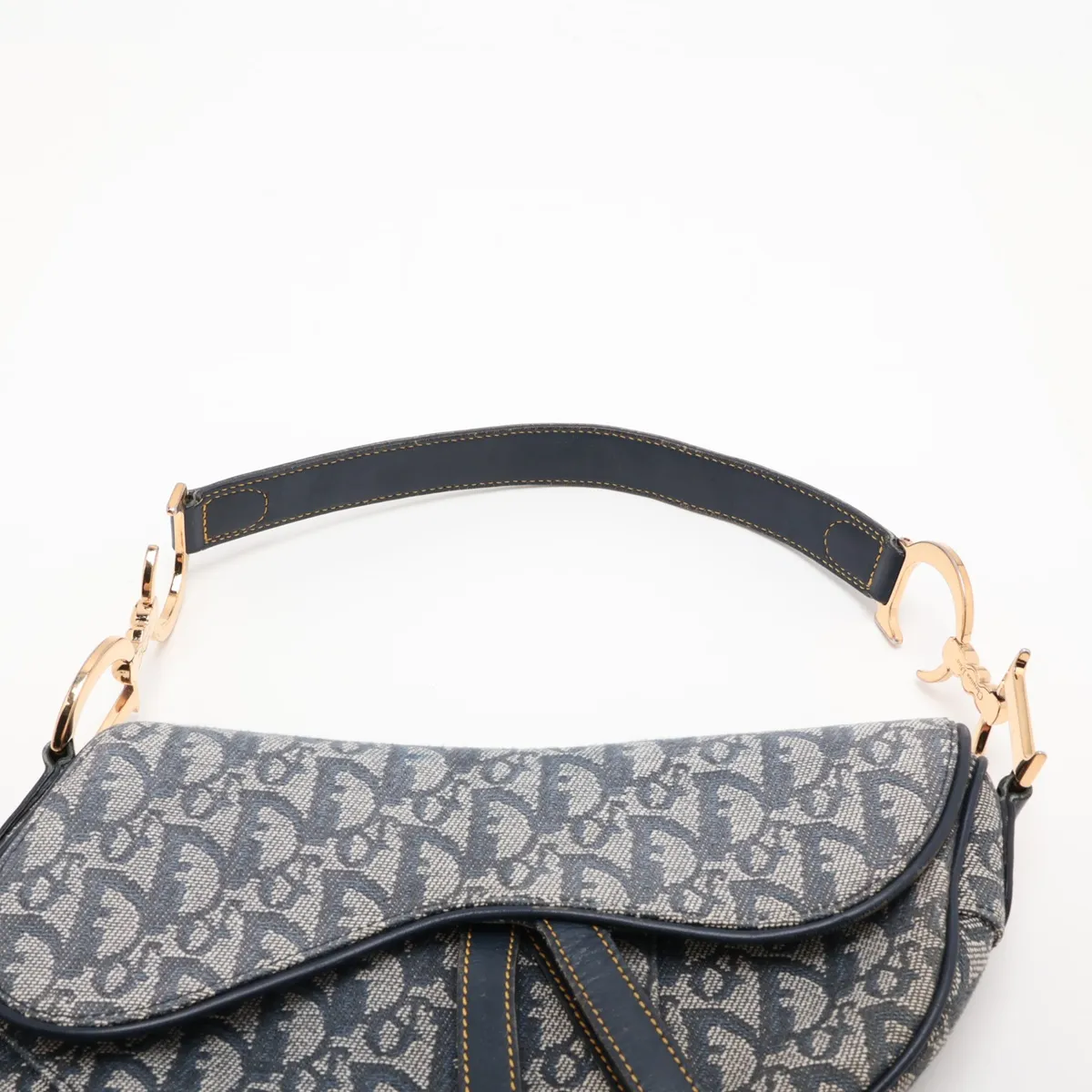 Trotter Saddle Bag Canvas x Leather Shoulder Bag Navy — view 6