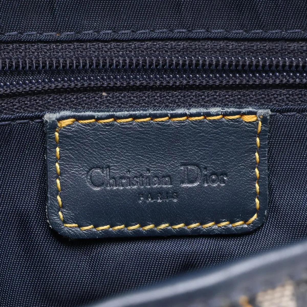 Trotter Saddle Bag Canvas x Leather Shoulder Bag Navy — view 10
