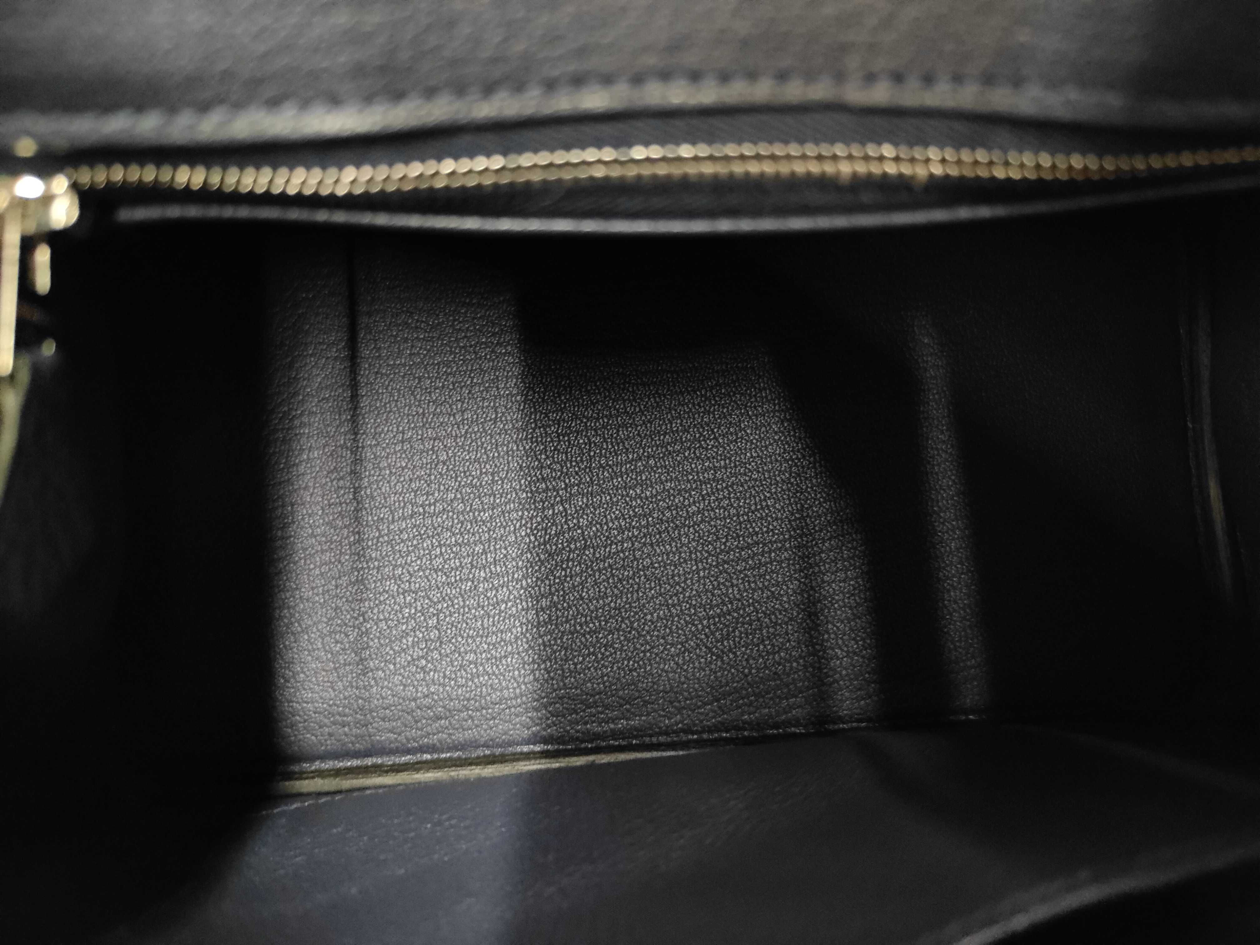 Birkin 25 Togo Blue Nuit SV Hardware G Engraved Handbag — view 7