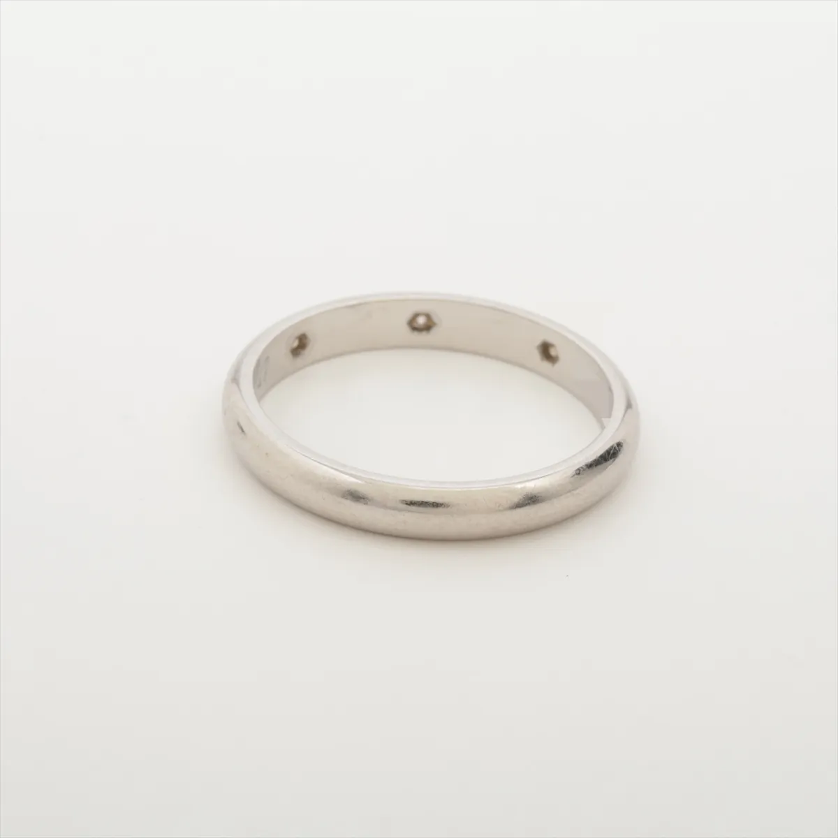 Wedding 3-Diamond Ring, Pt950, 2.7g, Size 47, DOX271 CRB4058347 — view 2