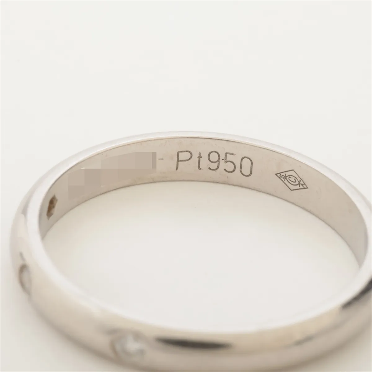 Wedding 3-Diamond Ring, Pt950, 2.7g, Size 47, DOX271 CRB4058347 — view 3