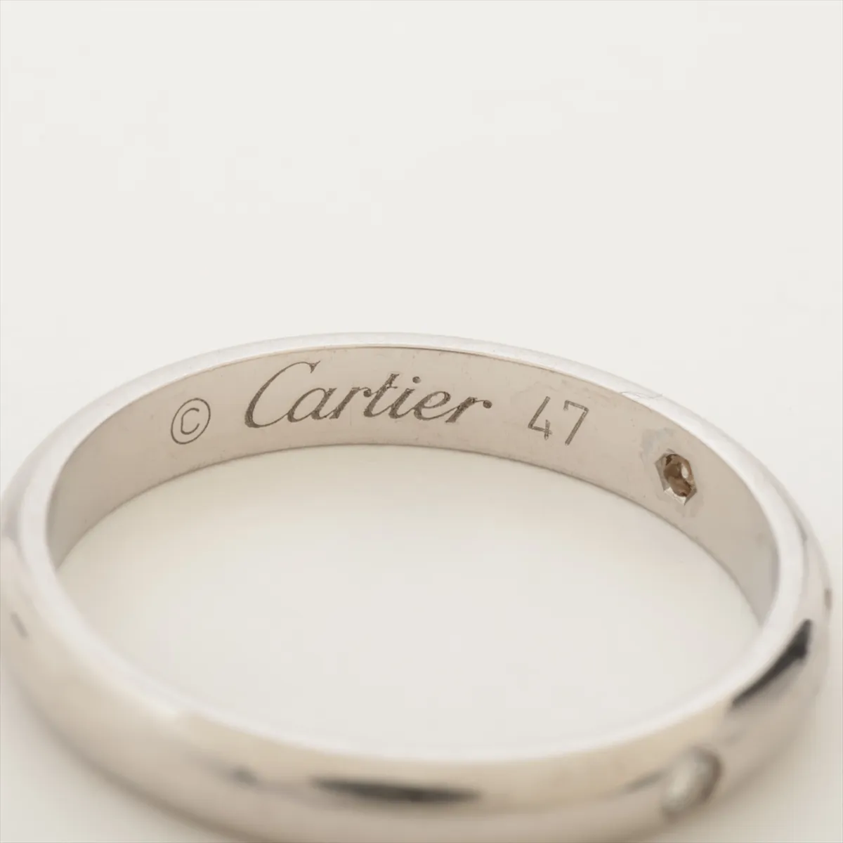 Wedding 3-Diamond Ring, Pt950, 2.7g, Size 47, DOX271 CRB4058347 — view 4