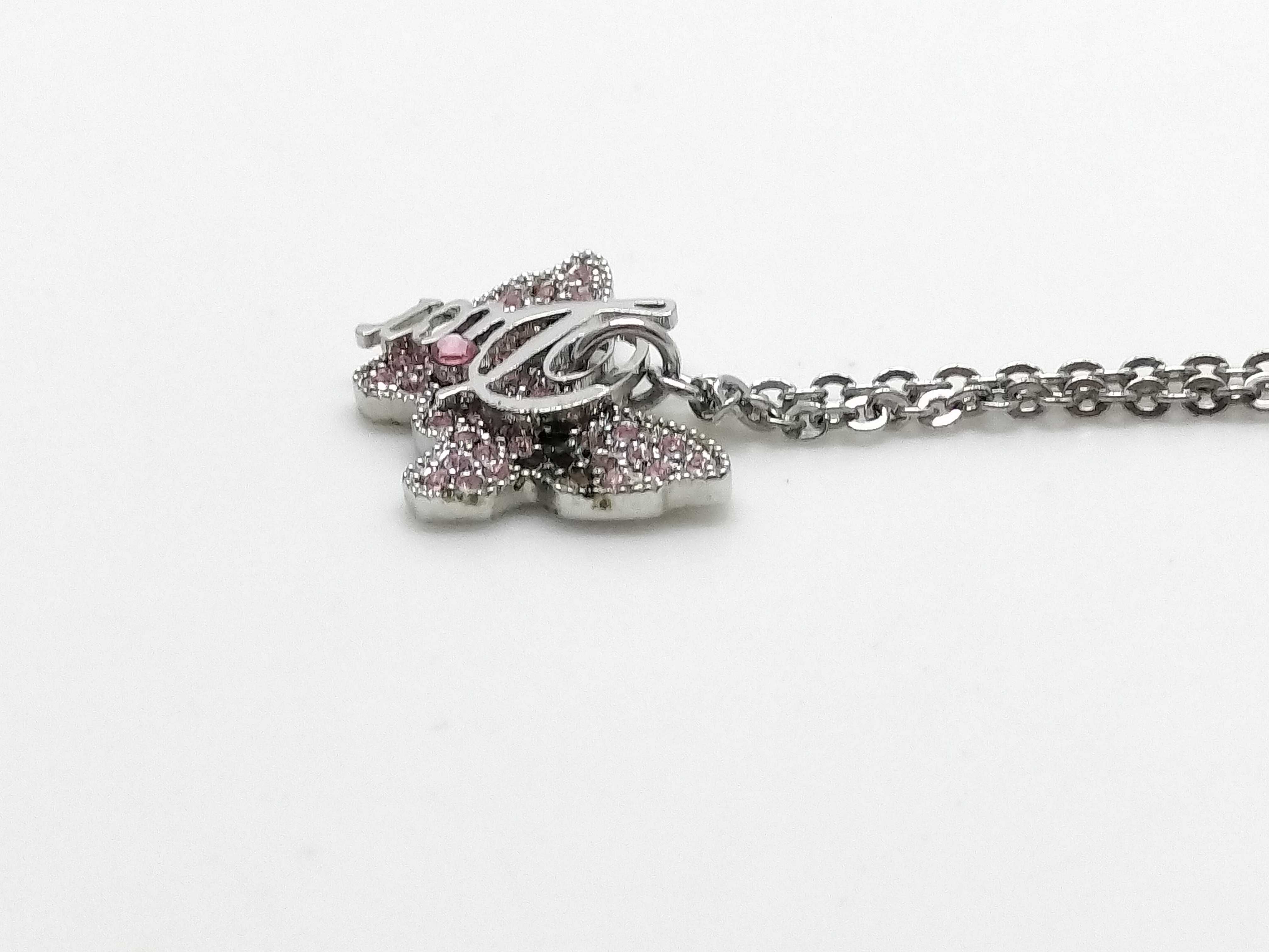 necklace with logo and butterfly design — view 3