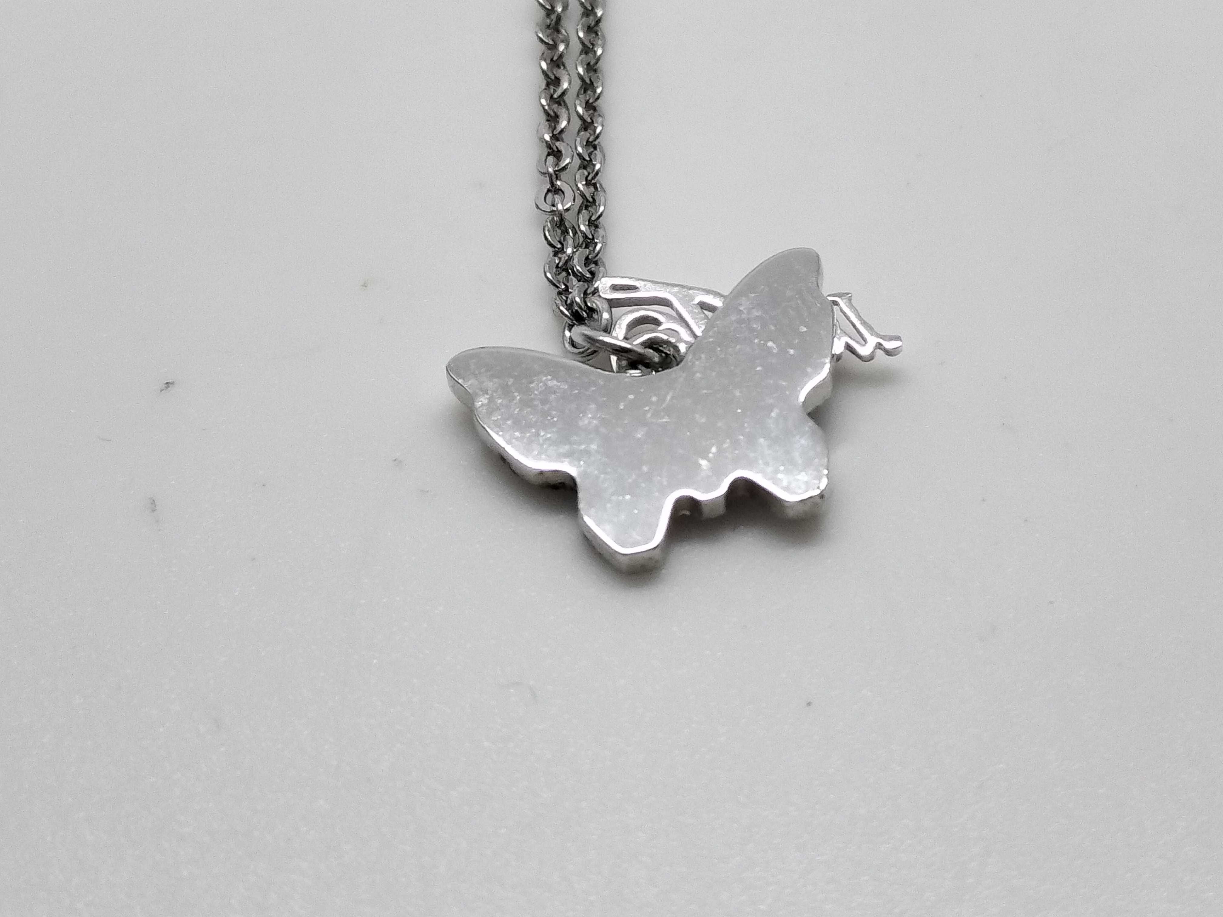 necklace with logo and butterfly design — view 4