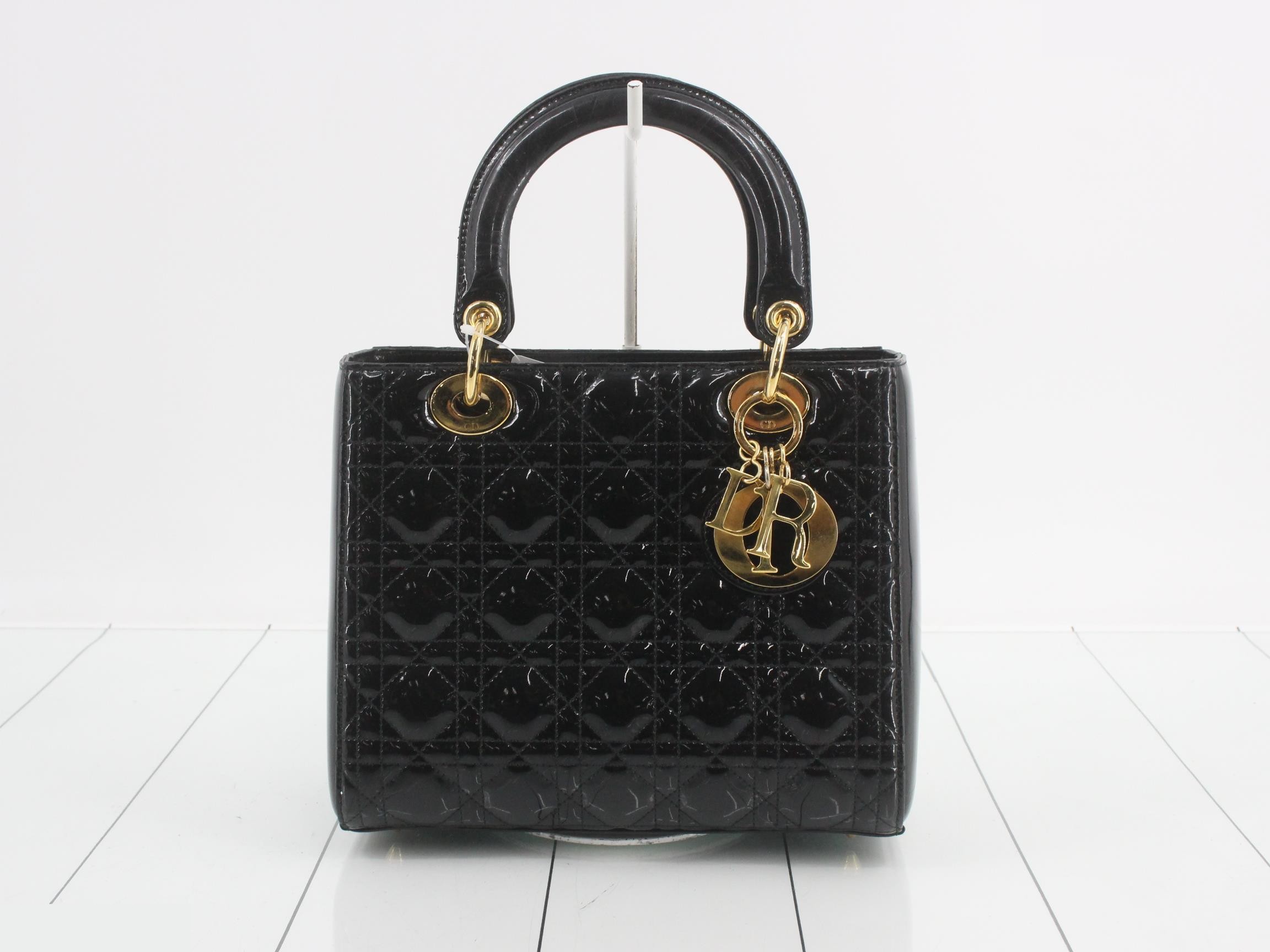 Lady Dior Cannage Enamel 2-Way Shoulder/Handbag