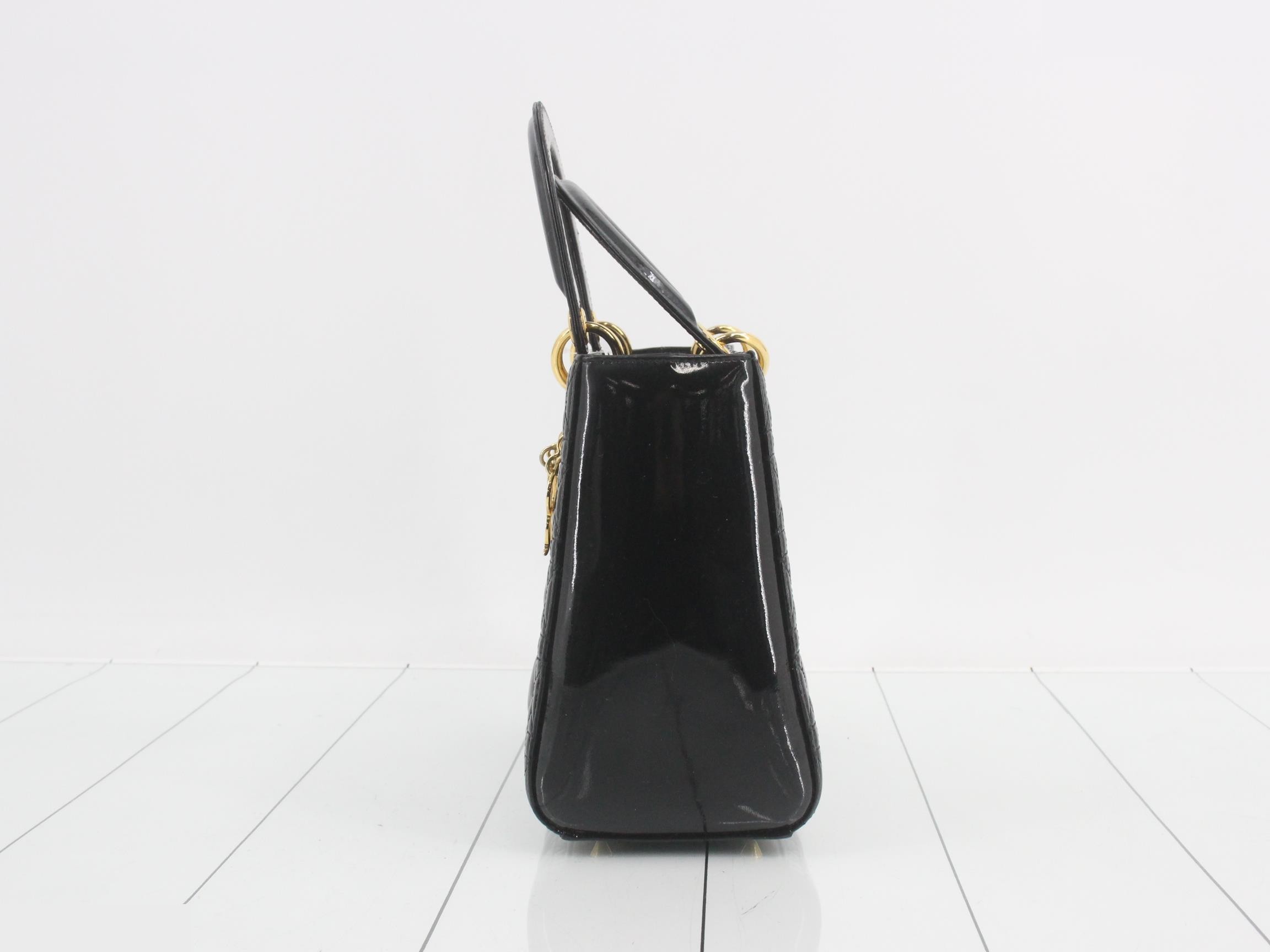 Lady Dior Cannage Enamel 2-Way Shoulder/Handbag — view 3