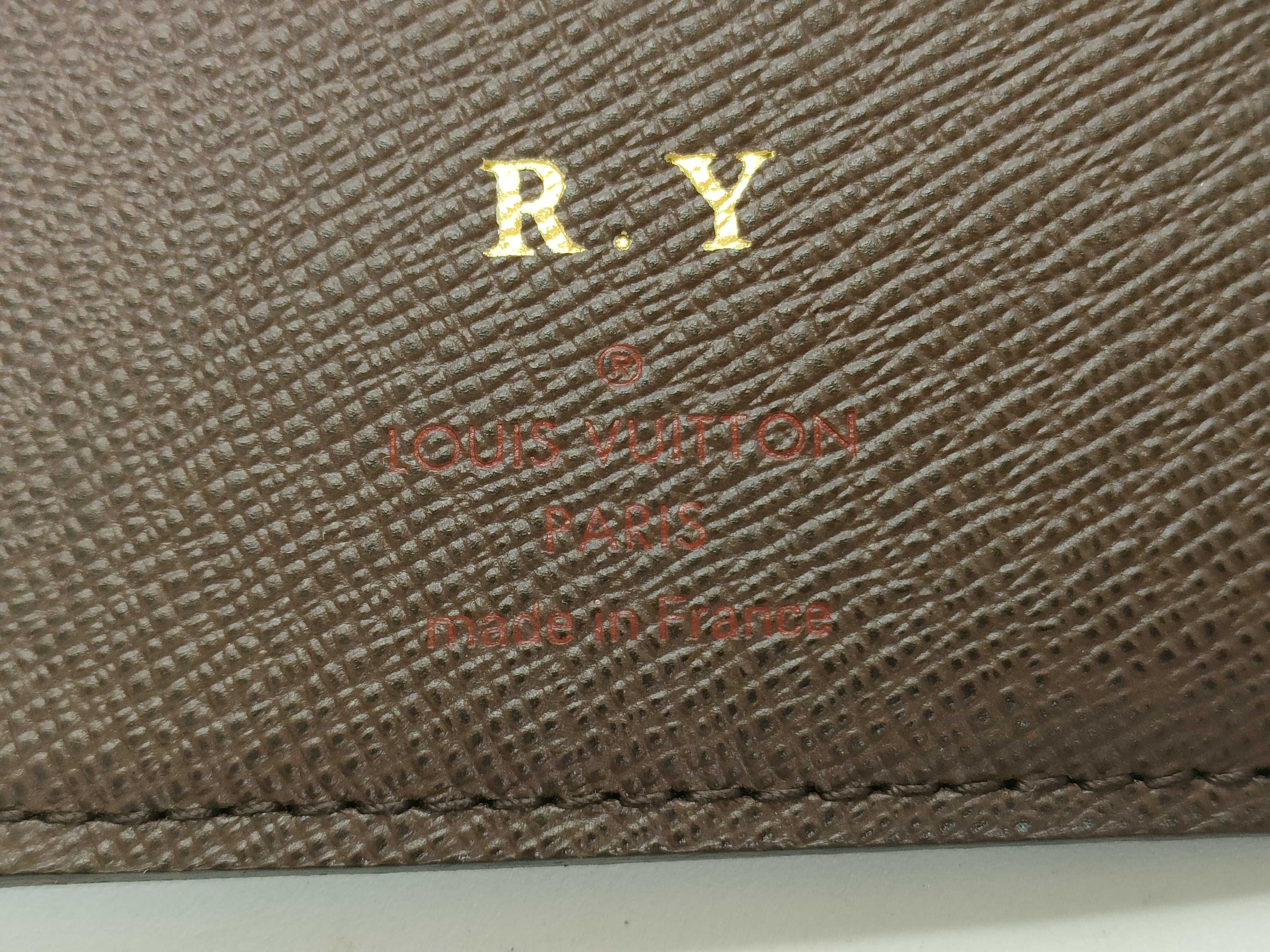 Damier Portefeuille Brazza N60017 Wallet. Corner wear, hardware wear, edge wear, interior stains, initials engraved. — view 13