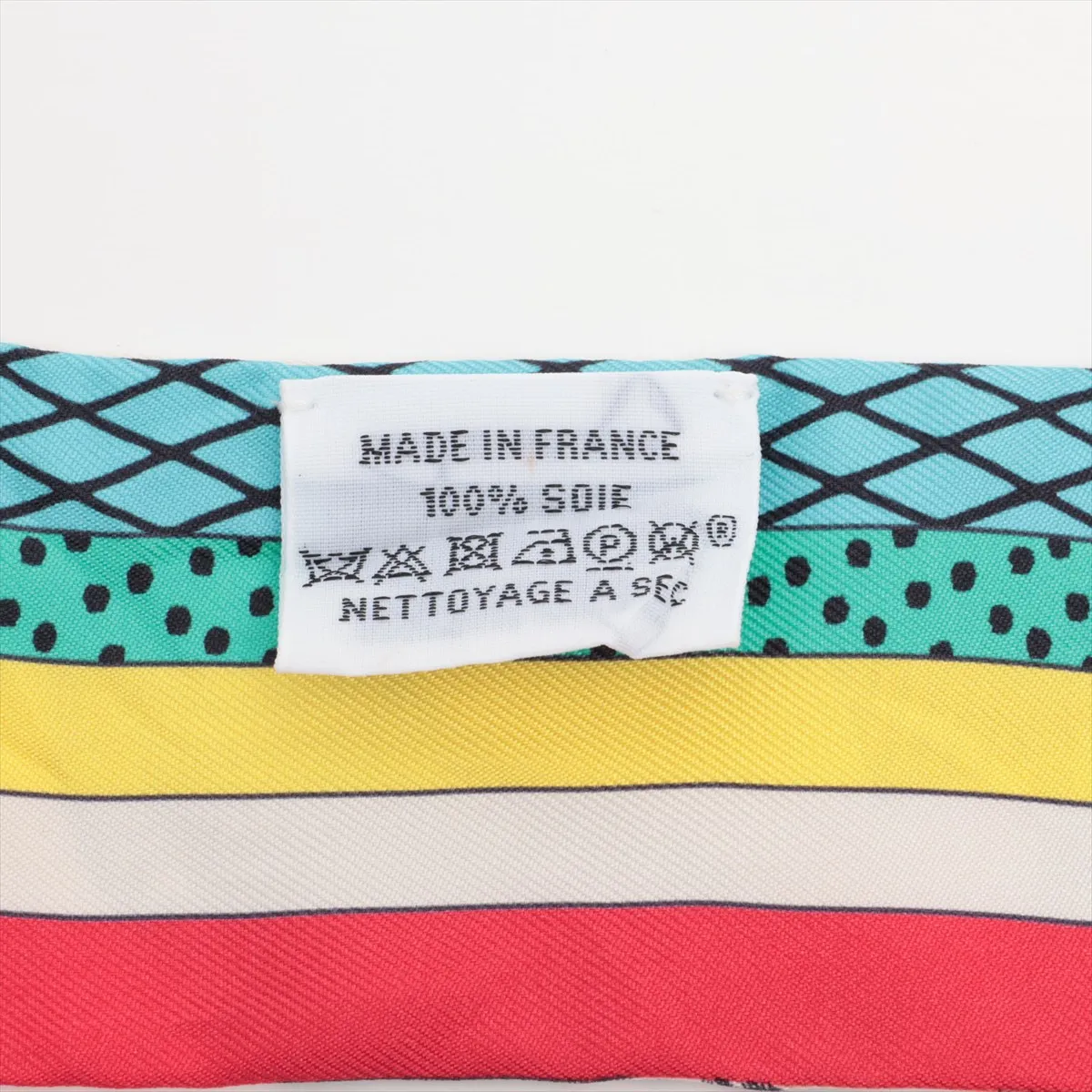 Twilly Grand Théâtre Nouveau Scarf, Silk, White x Red. Shows wear, — view 3