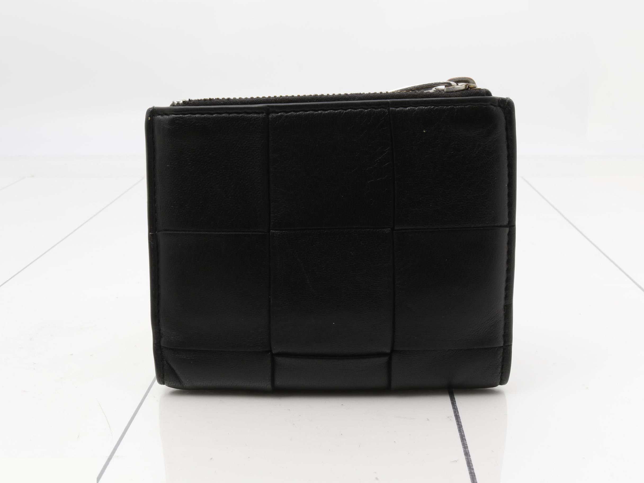 Maxi Intrecciato Cassette Leather Compact Wallet — view 2