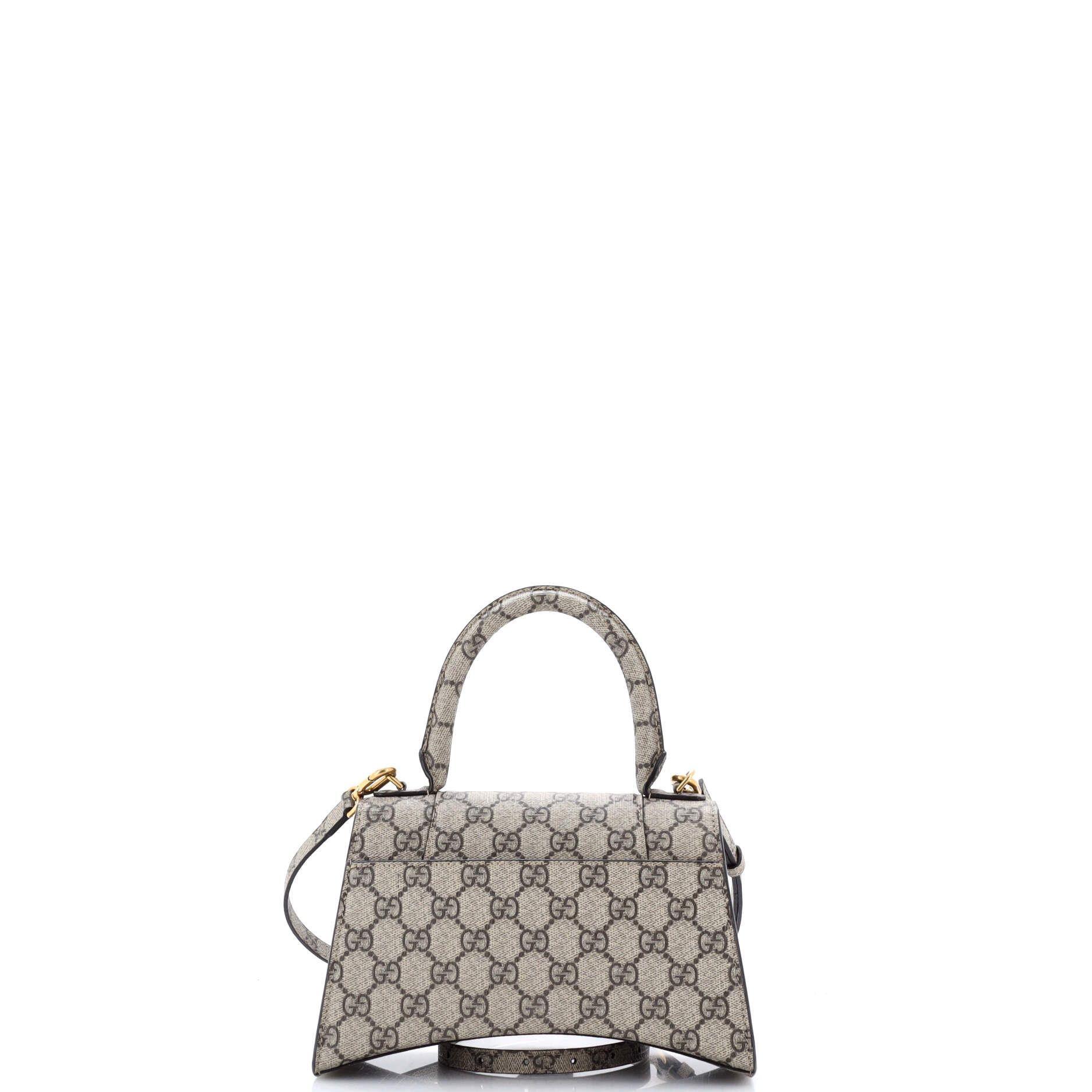 X Balenciaga The Hacker Project Hourglass Top Handle Bag Gg Coated Canvas Small — view 3