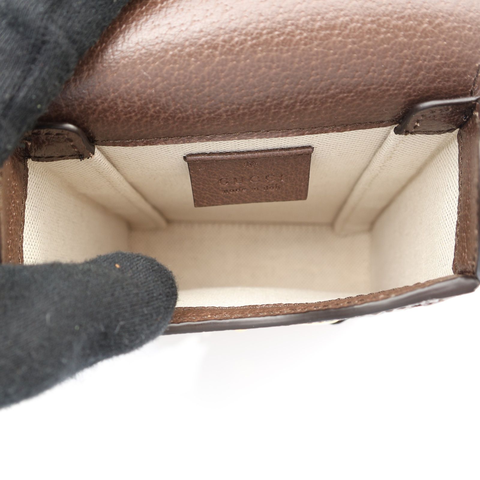 Monogram Jumbo GG Textured Dollar Calfskin Mini Horsebit 1955 Crossbody Bag — view 3