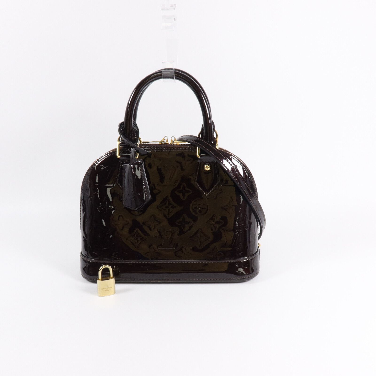 Vernis Alma Bb Hand-turn Shoulder Bag Bordeaux Burgendy 2way Shoulder Bag M 91678 — view 11