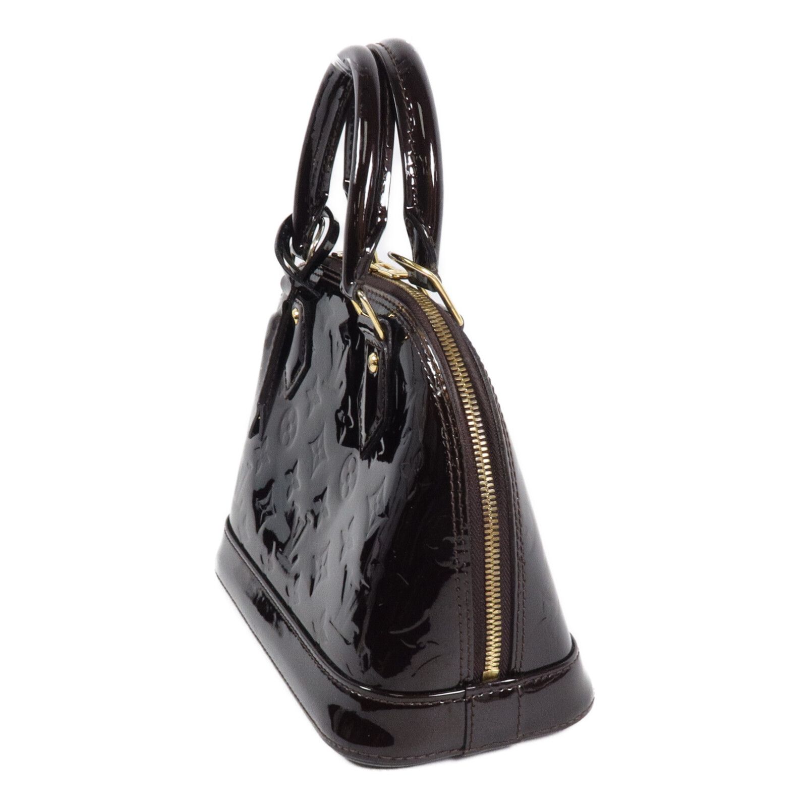 Vernis Alma Bb Hand-turn Shoulder Bag Bordeaux Burgendy 2way Shoulder Bag M 91678 — view 3