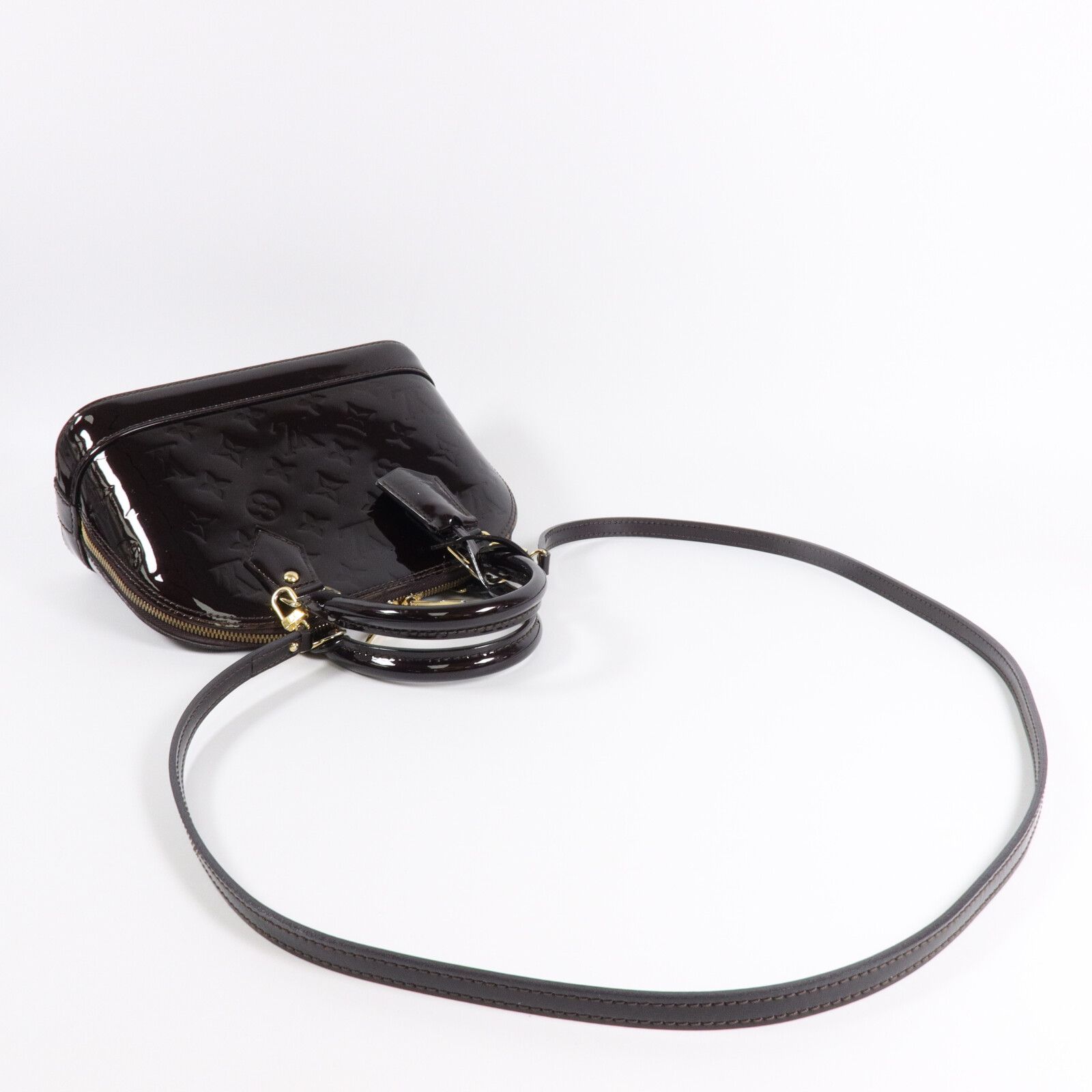 Vernis Alma Bb Hand-turn Shoulder Bag Bordeaux Burgendy 2way Shoulder Bag M 91678 — view 9