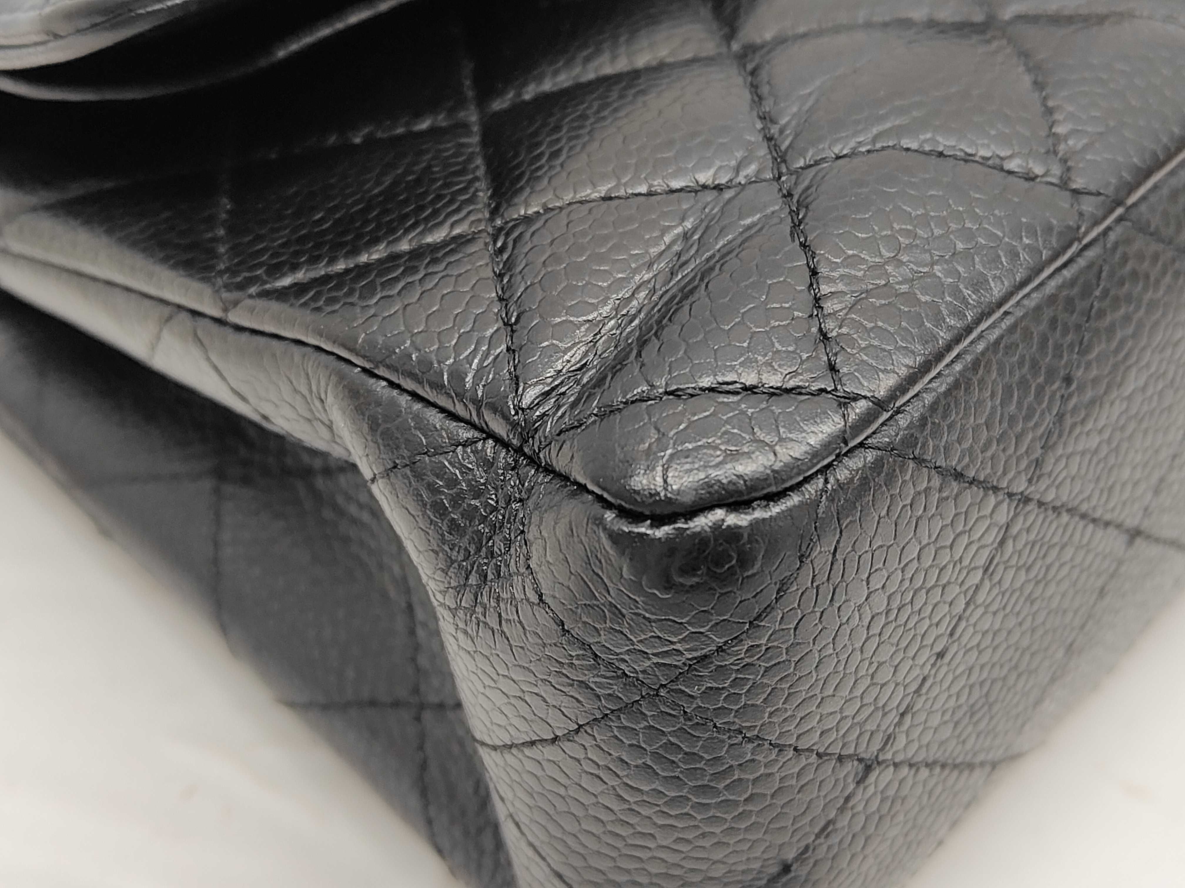 Caviar Skin CF Double Chain Shoulder Bag — view 5
