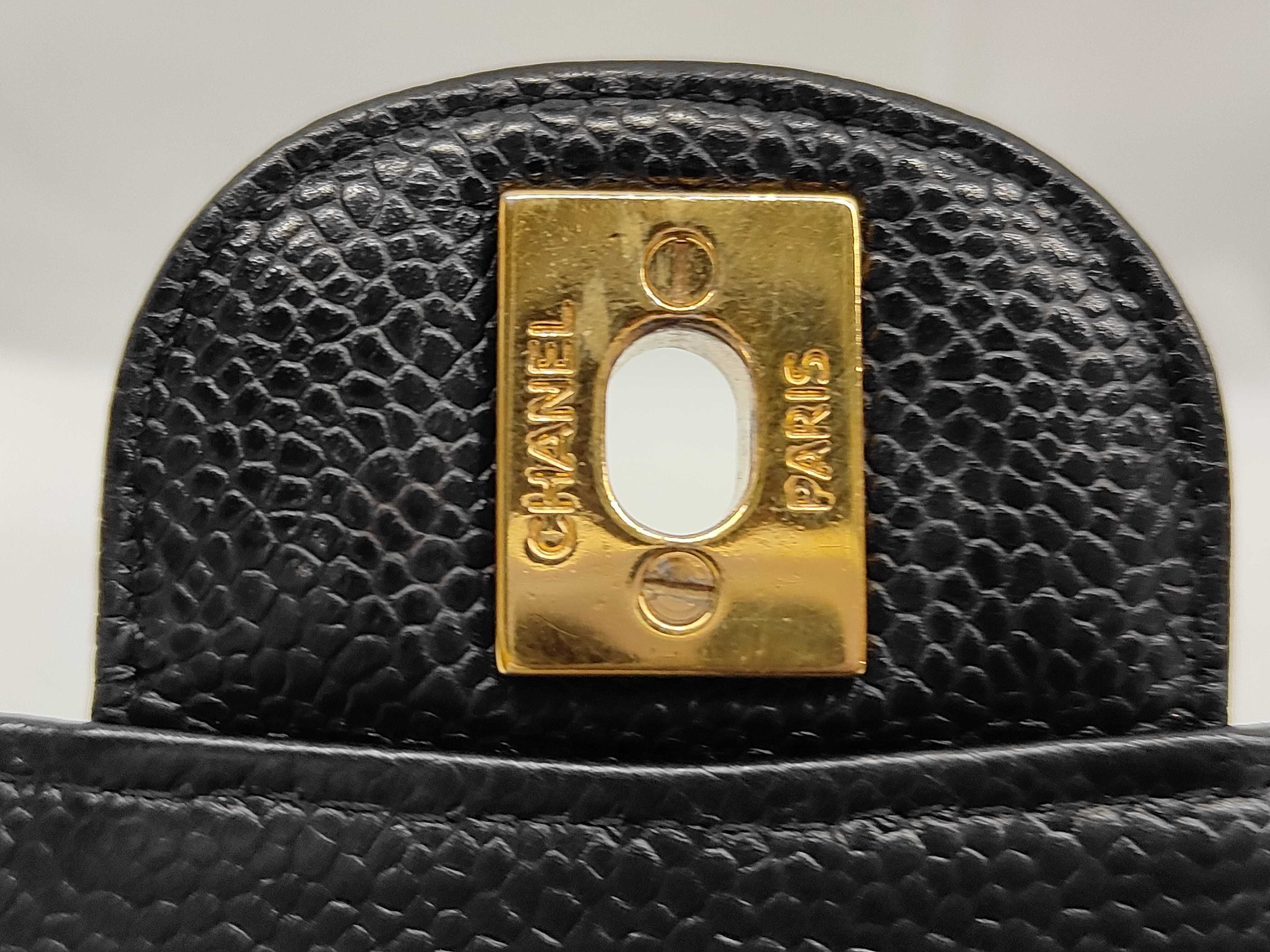 Caviar Skin CF Double Chain Shoulder Bag — view 9