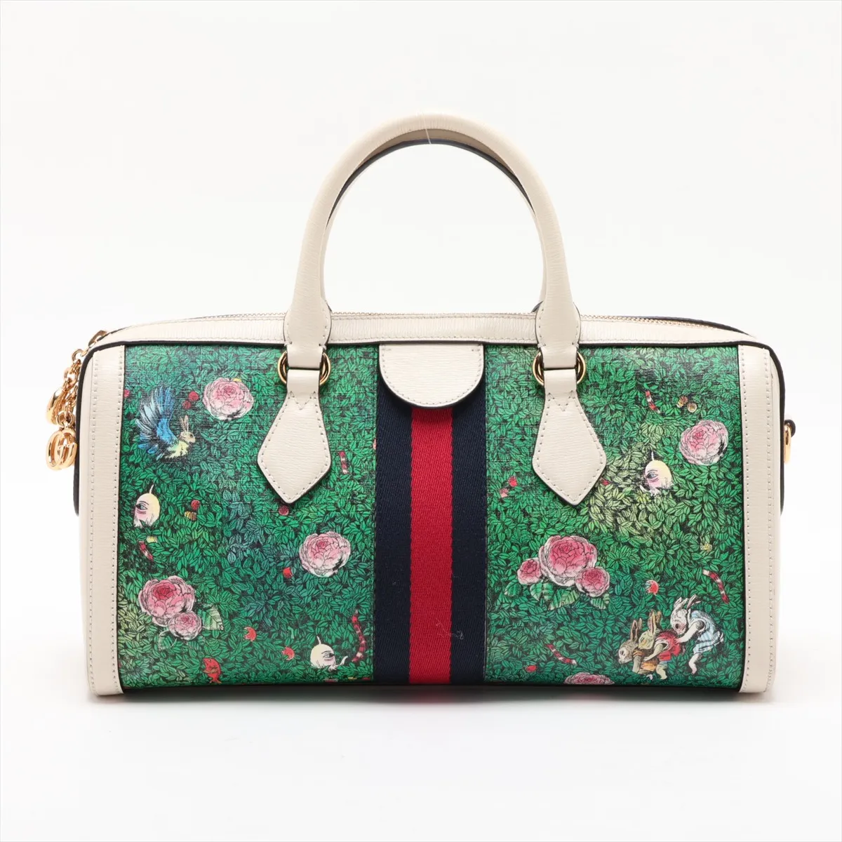 x Higuchi Yuko Ophidia PVC x Leather 2-Way Handbag, Green, 524532 — view 2