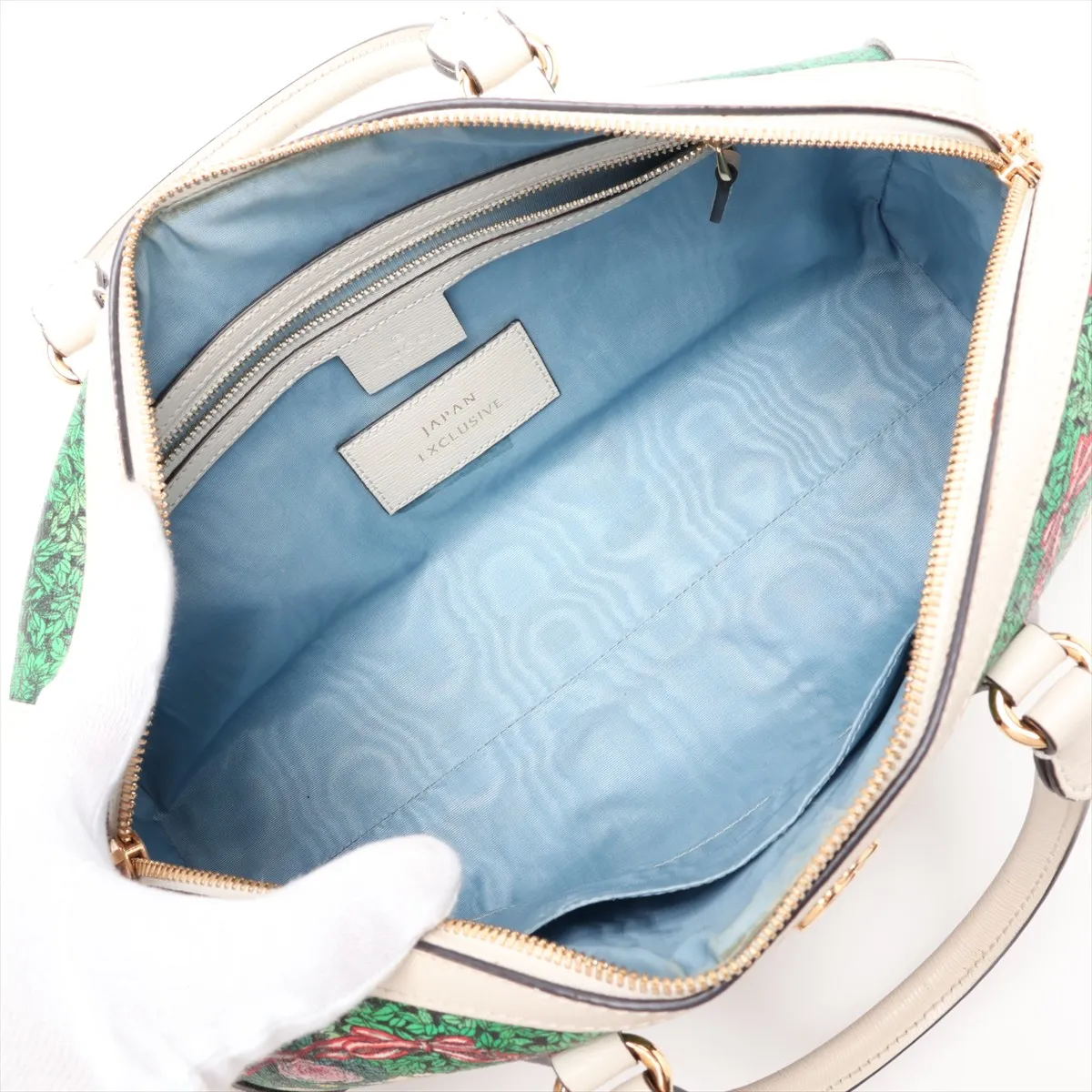 x Higuchi Yuko Ophidia PVC x Leather 2-Way Handbag, Green, 524532 — view 8